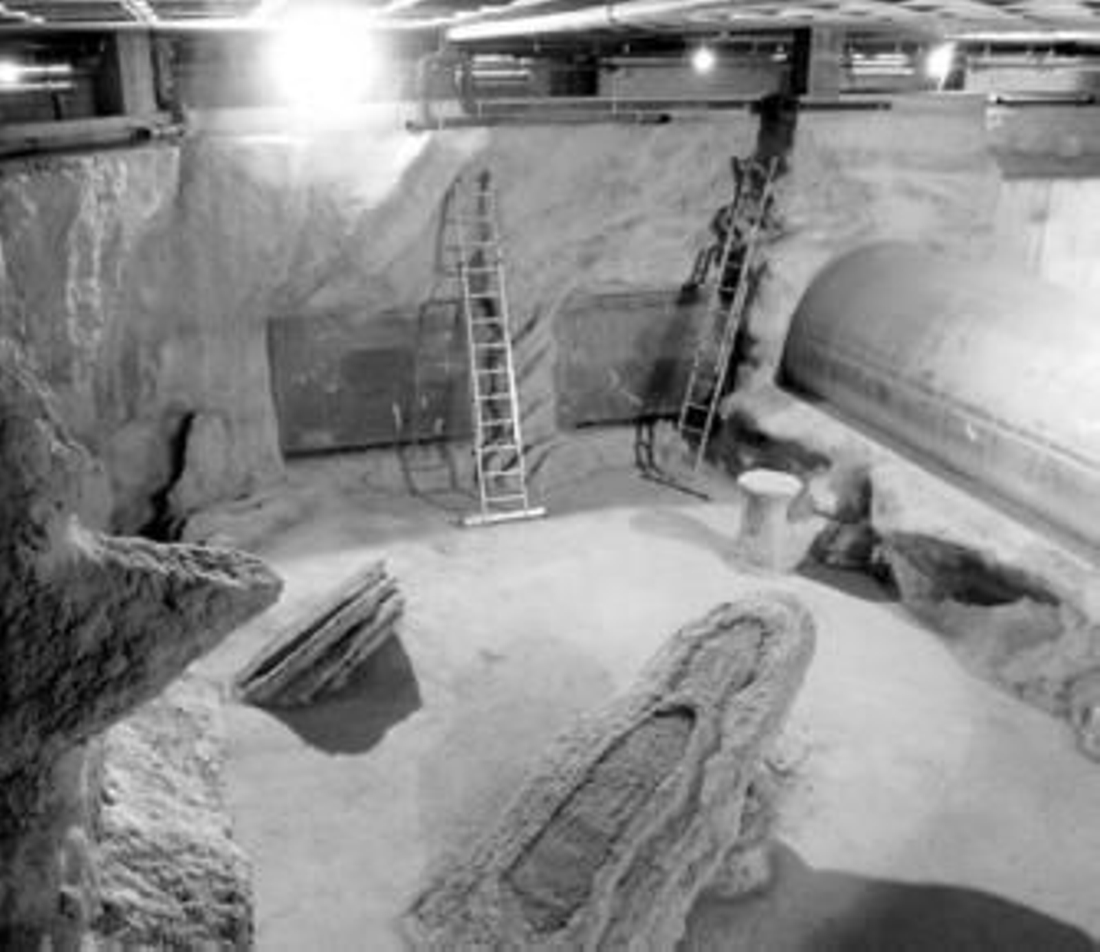 Estado que presentan las obras del acuario principal del parque del mar.