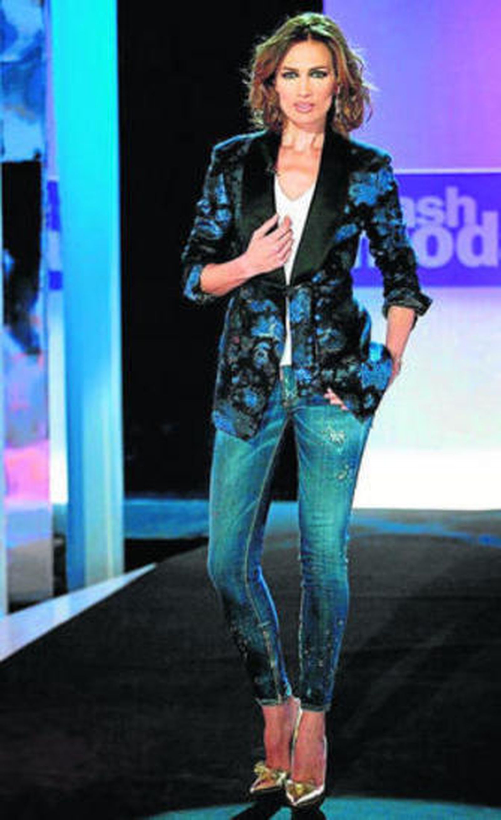 La presentadora, en el plató de su programa del fin de semana.