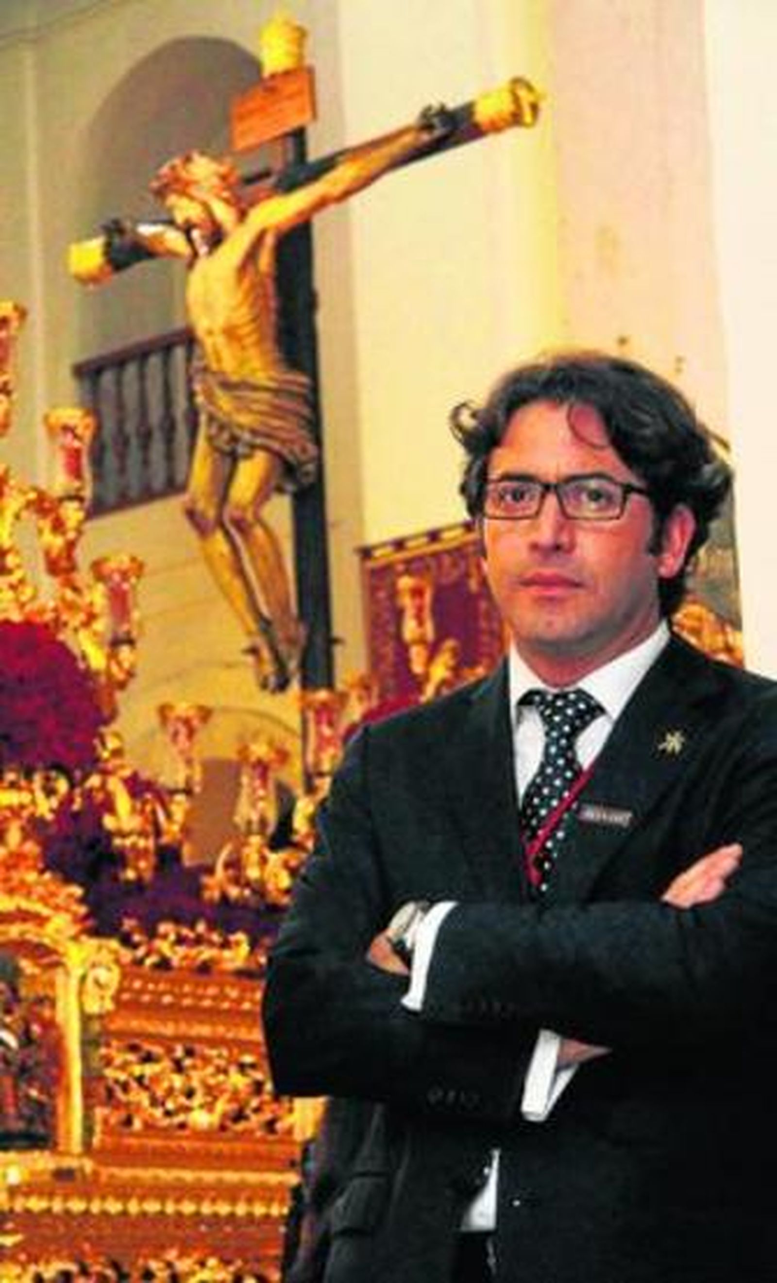 El actor Antonio Garrido, ayer, en la iglesia de San Antonio de Padua.