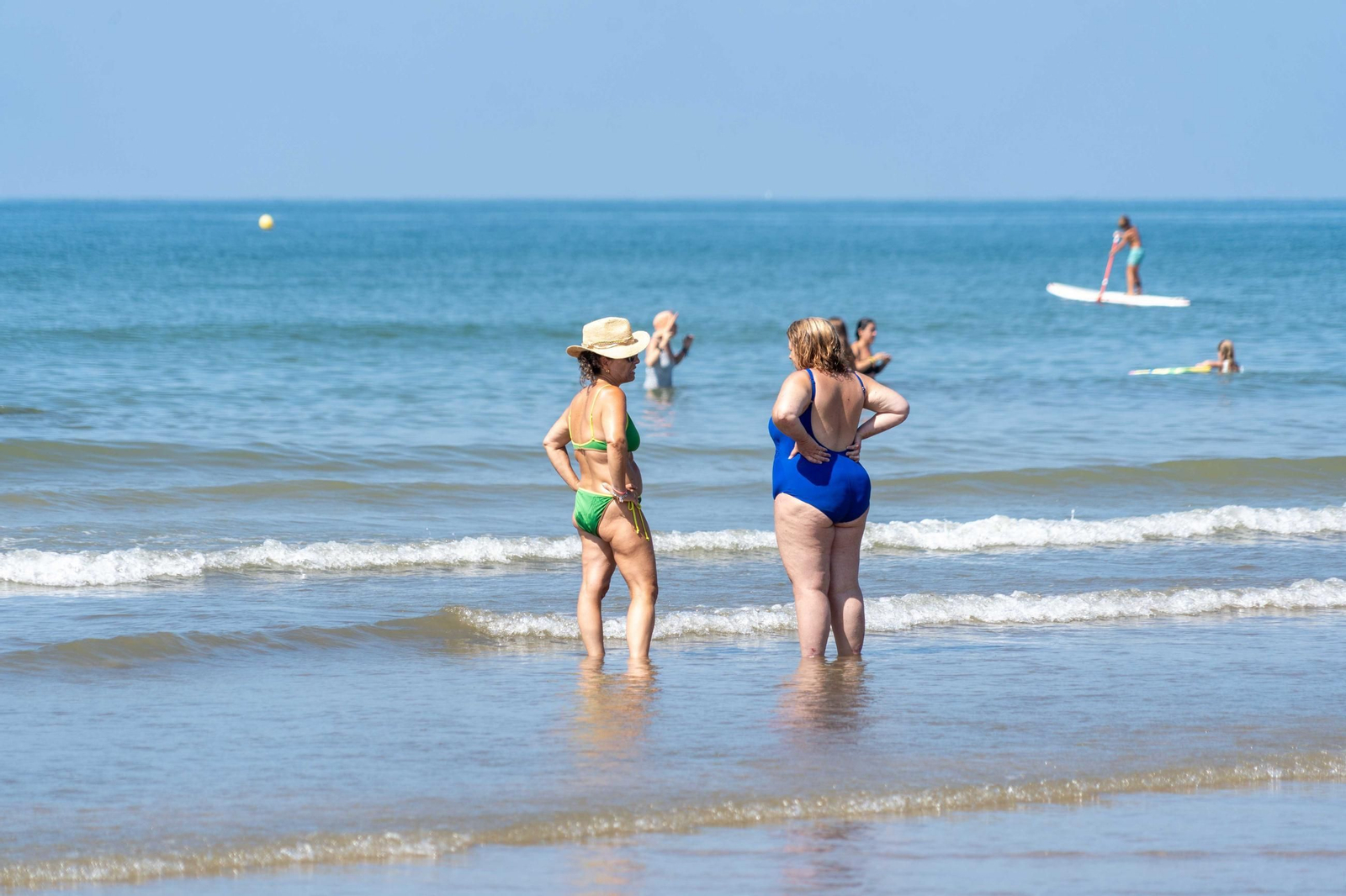Ambiente de las playas de Punta Umbría la mañana del sábado 9 de agosto