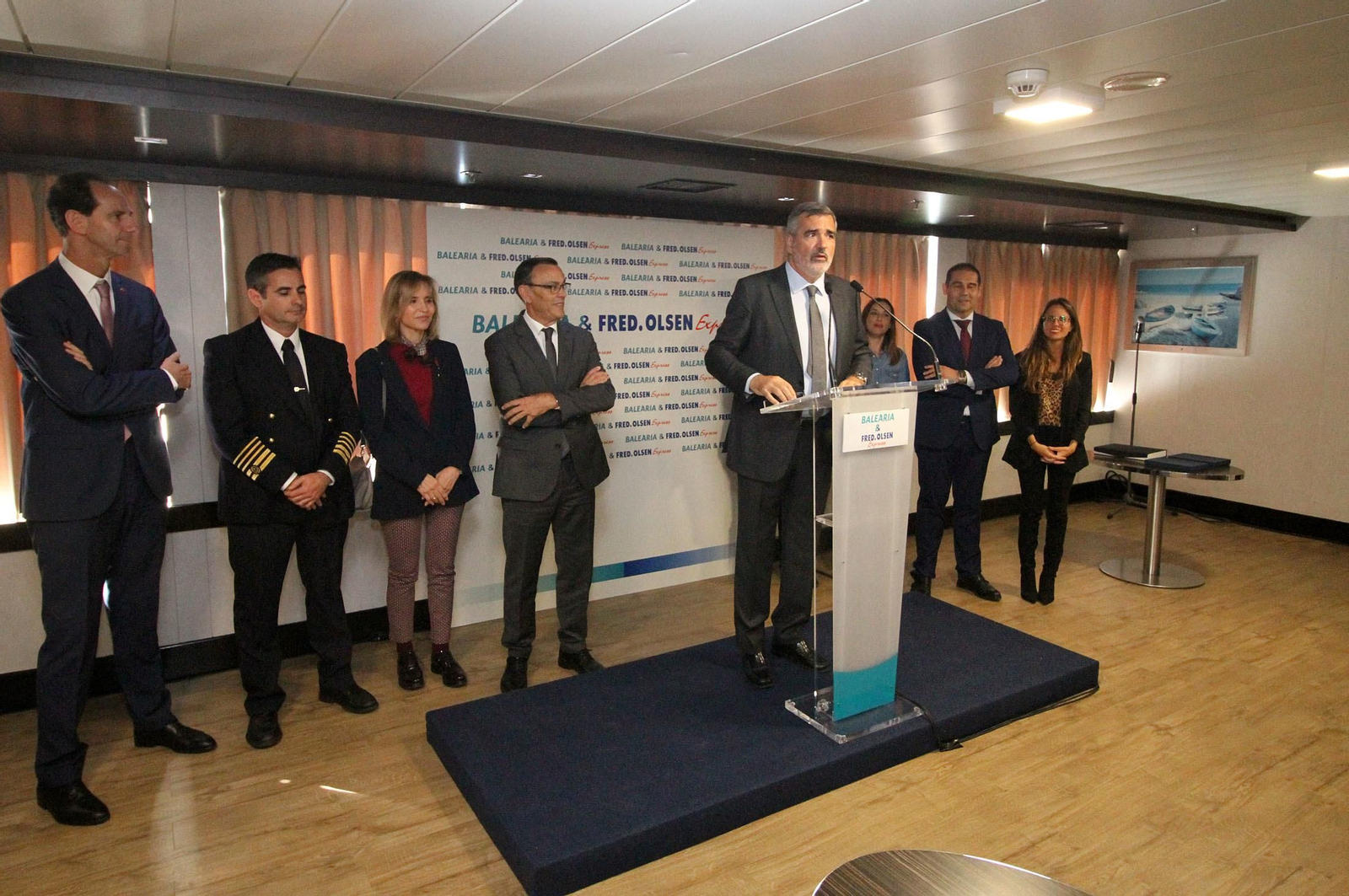 Balearia,  Fred Olsen y el Puerto de Huelva presentan la nueva línea entre Huelva y Canarias, en imágenes