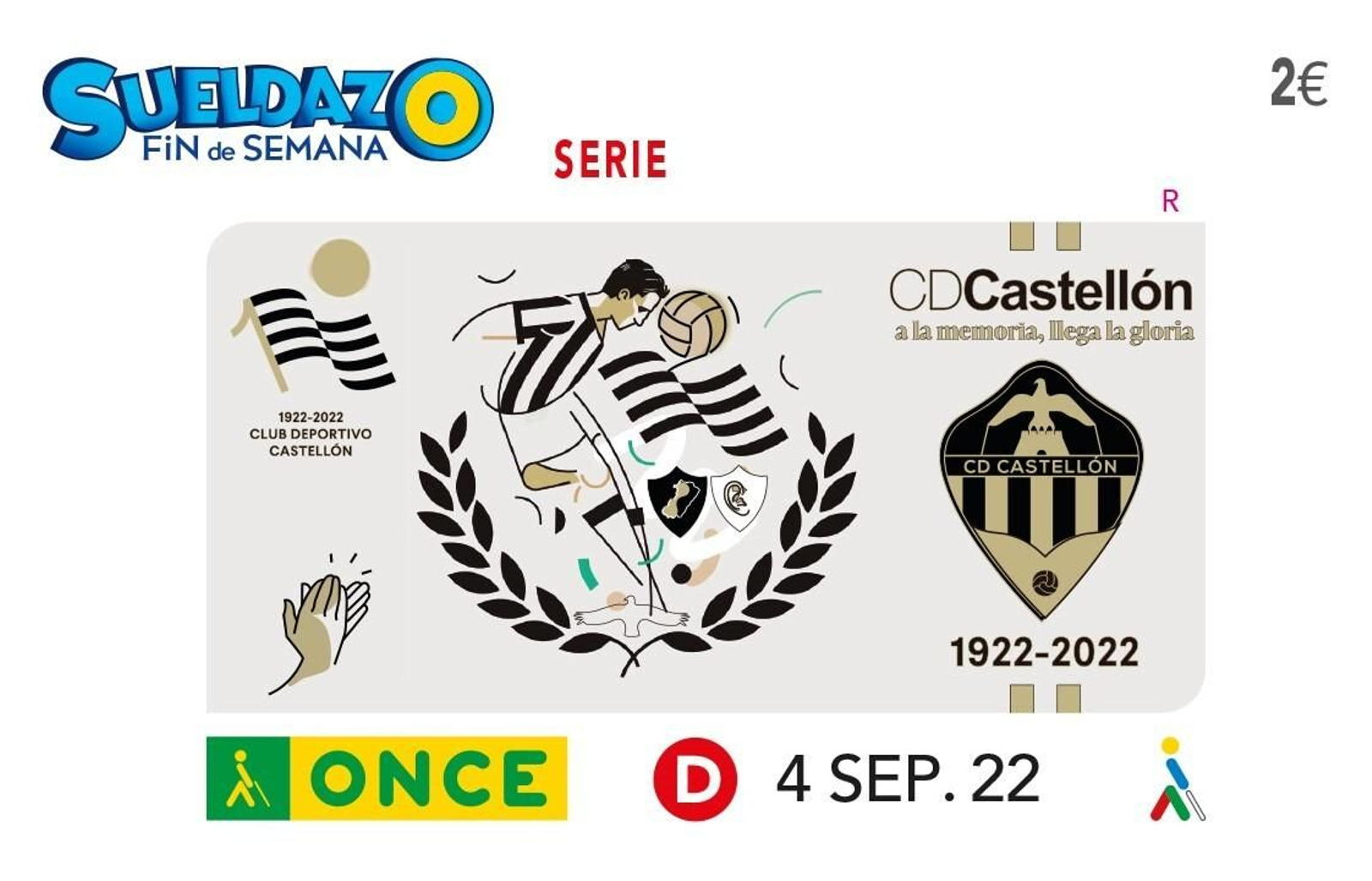 El cupón de este pasado domingo dedicado al centenario del Castellón.