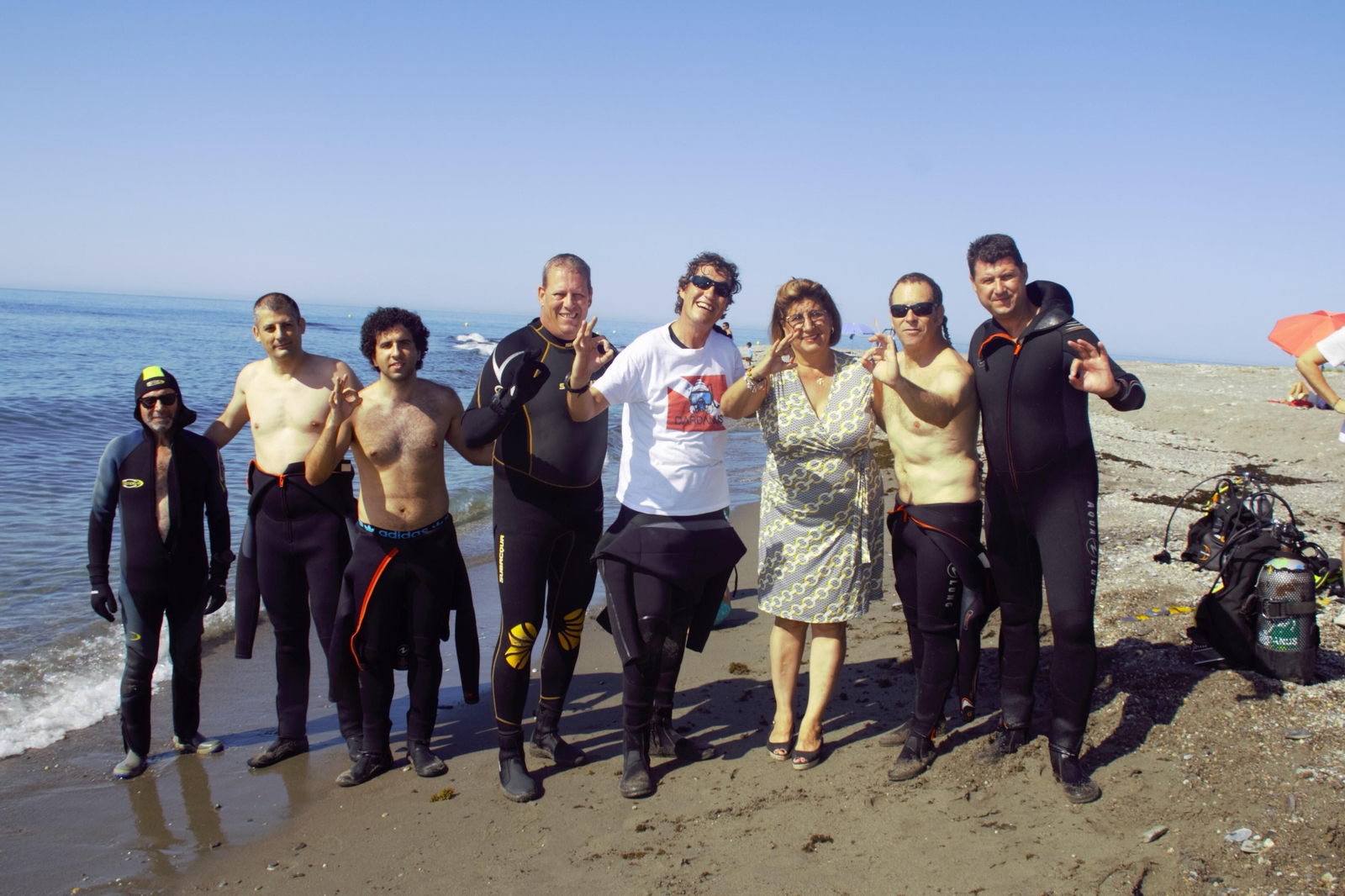 Las imágenes de la partida submarina de ajedrez en Carchuna