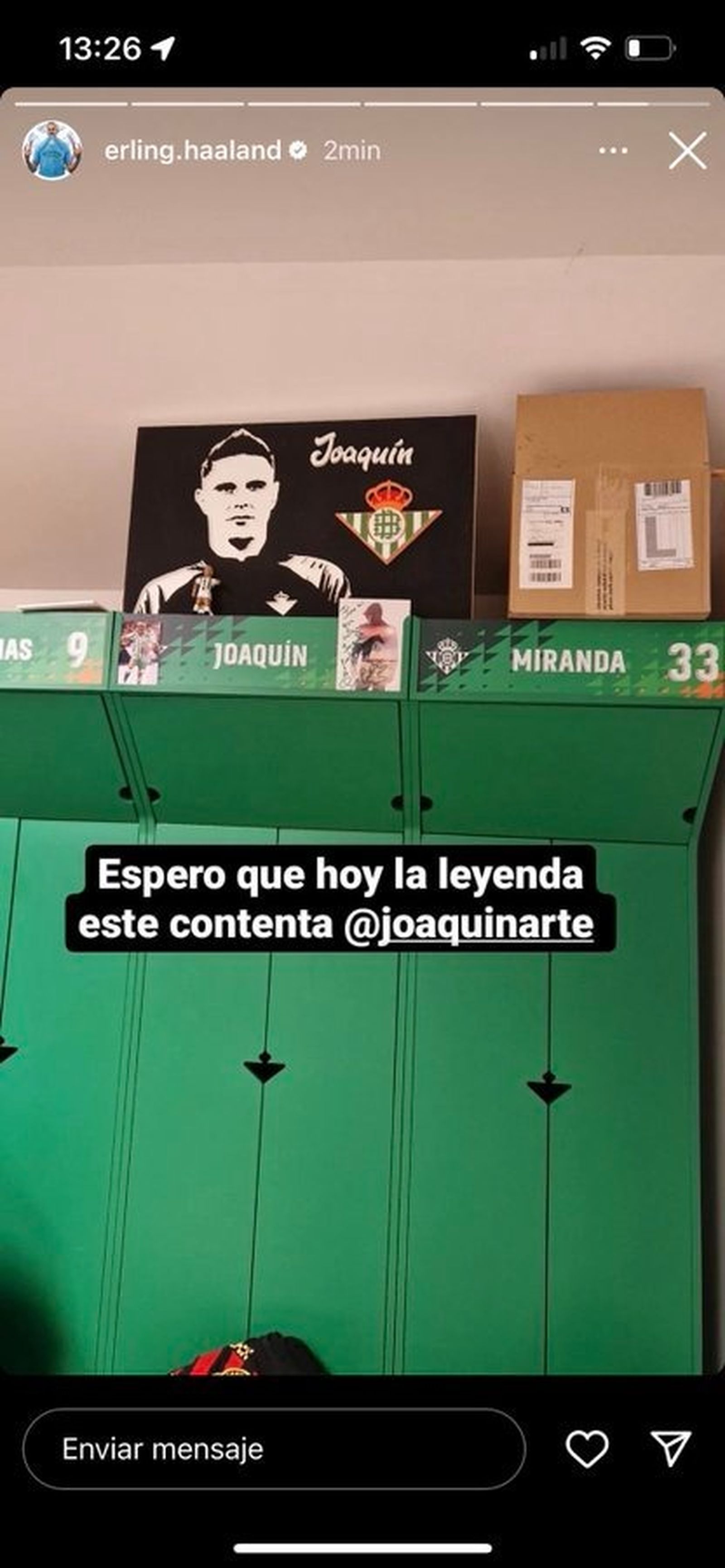 Haaland, en sus redes sociales.