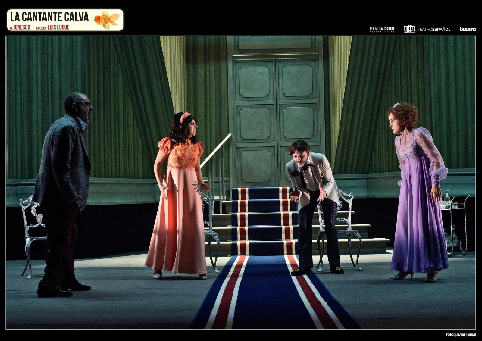 Representación de 'La cantante calva', de Ionesco, en el montaje dirigido por Luis Luque.