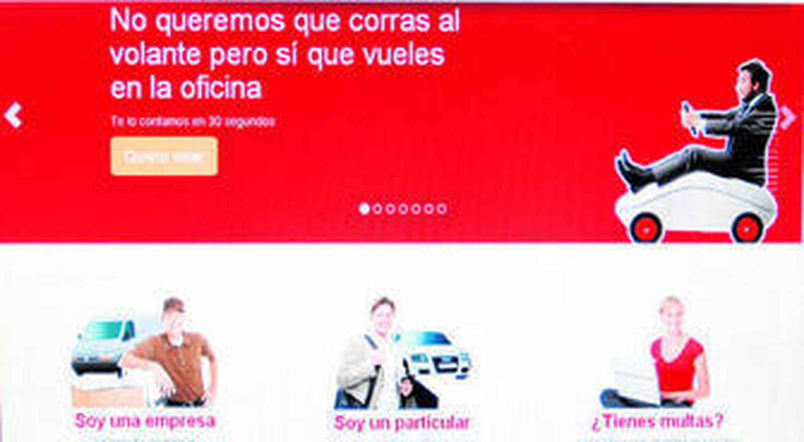 Menú principal de la aplicación 'miratusmultas.com'.