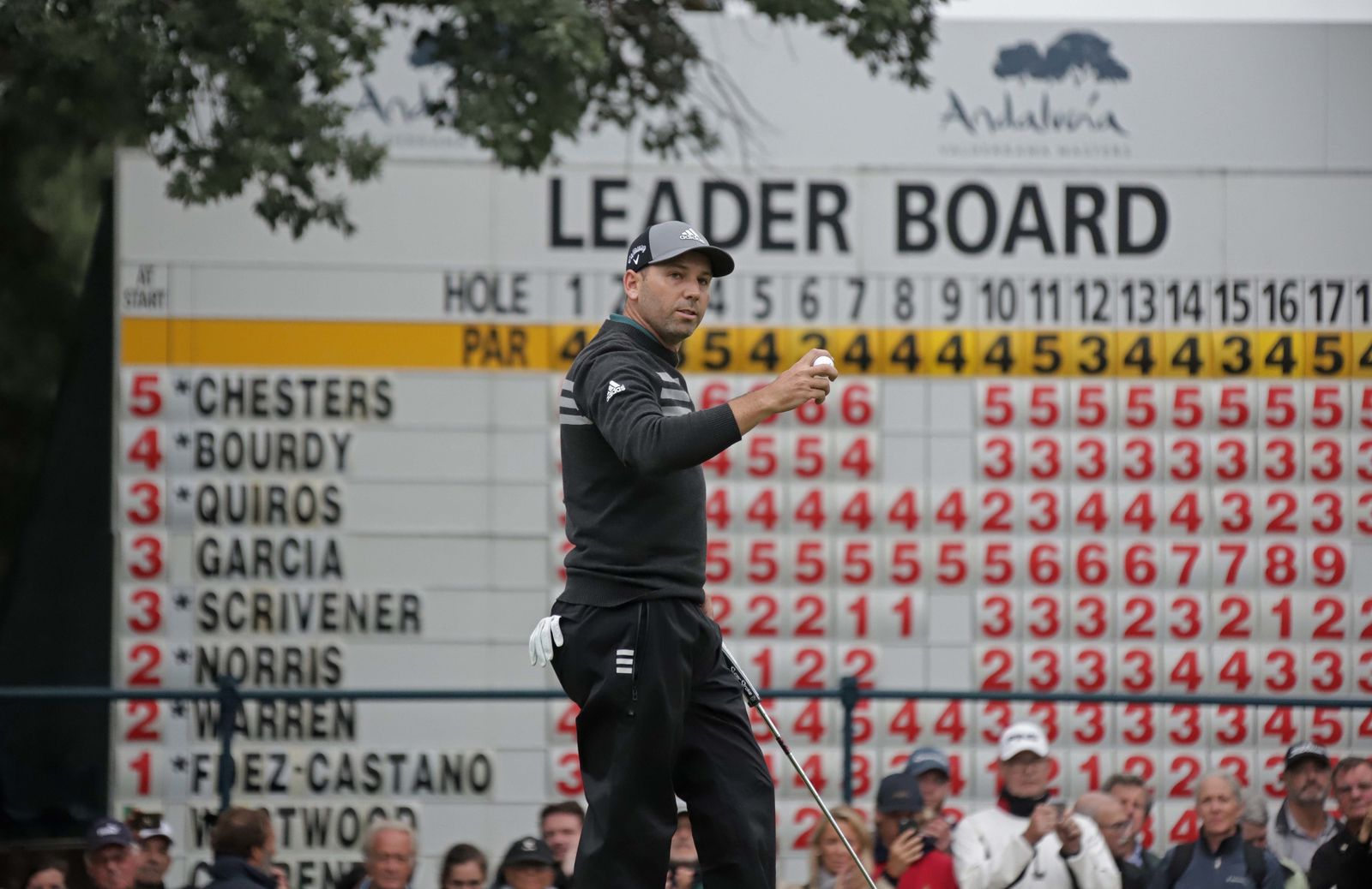 Sergio García, tras embocar en el hoyo 18 y cerrar su segunda vuelta