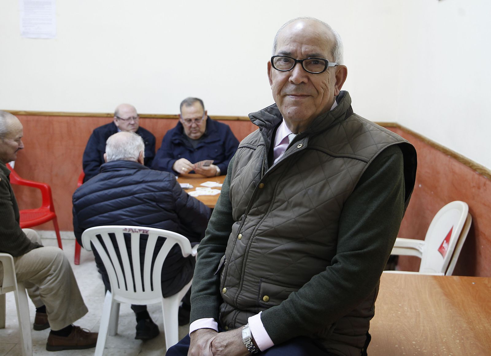José Antonio García, en la asociación de vecinos de Pino Montano.
