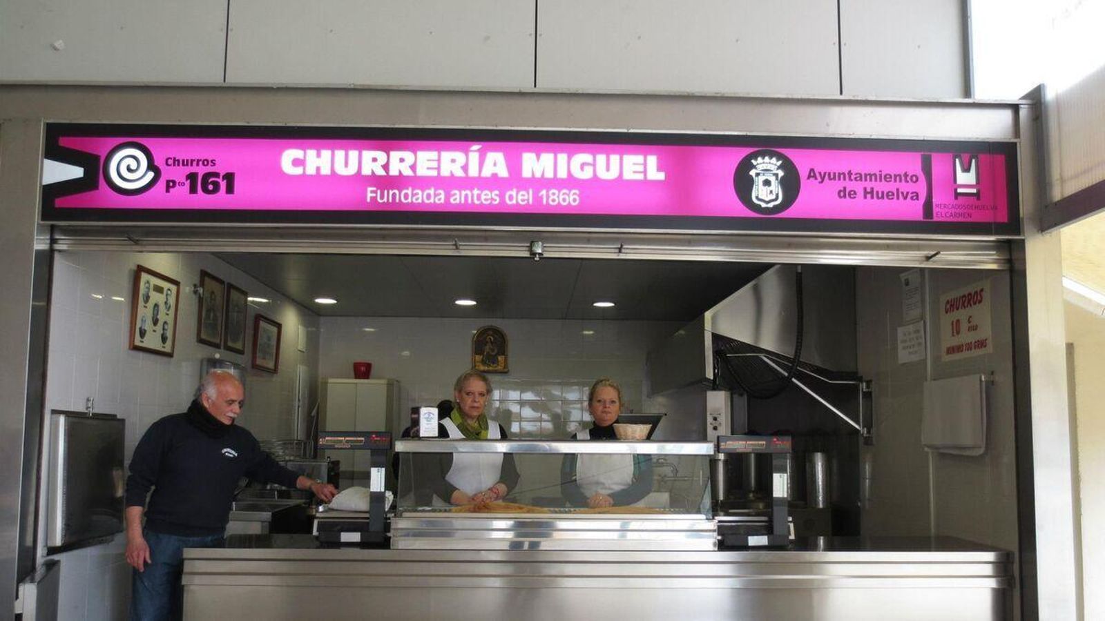 Churrería Miguel en la actualidad, en el nuevo Mercado del Carmen