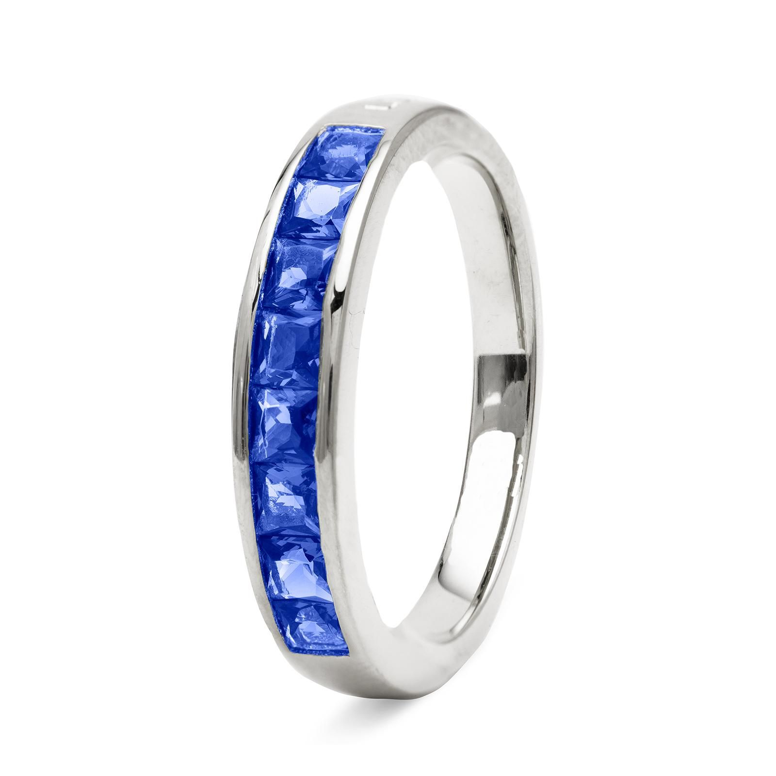 Anillo 'Carrilito' de plata con zafiros de Luxenter.