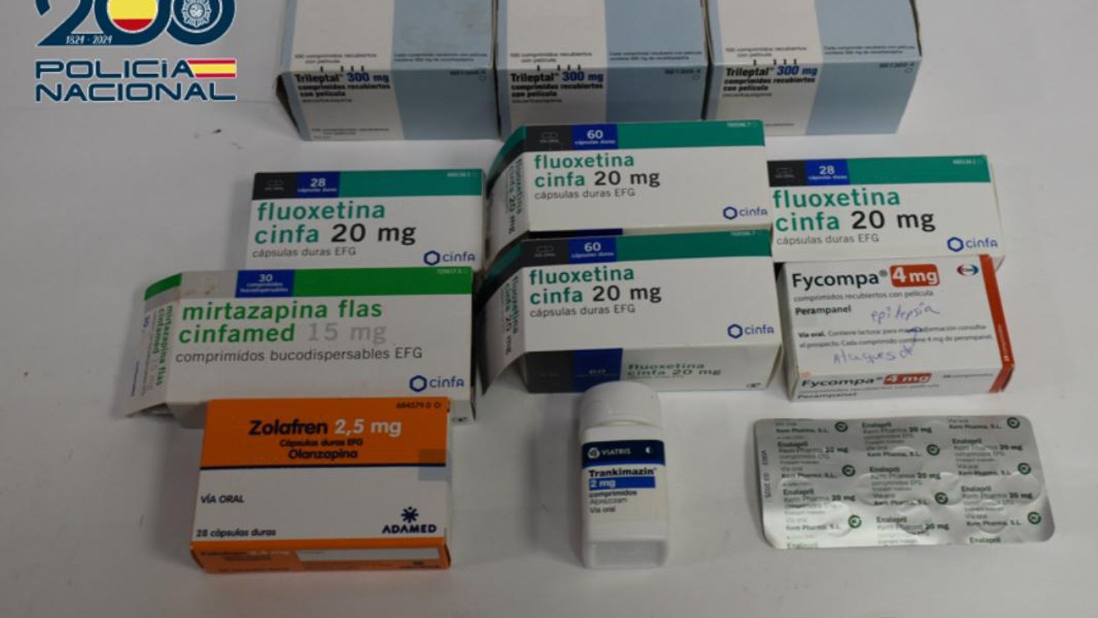 La detenida tenía una gran cantidad de medicamentos.