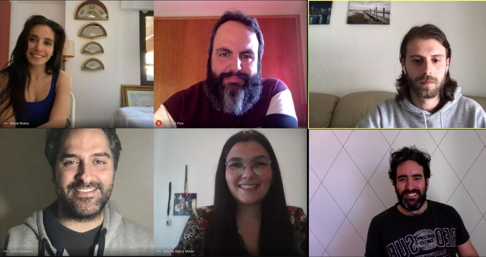 Reunión del equipo de Yomequedoencasaapp.