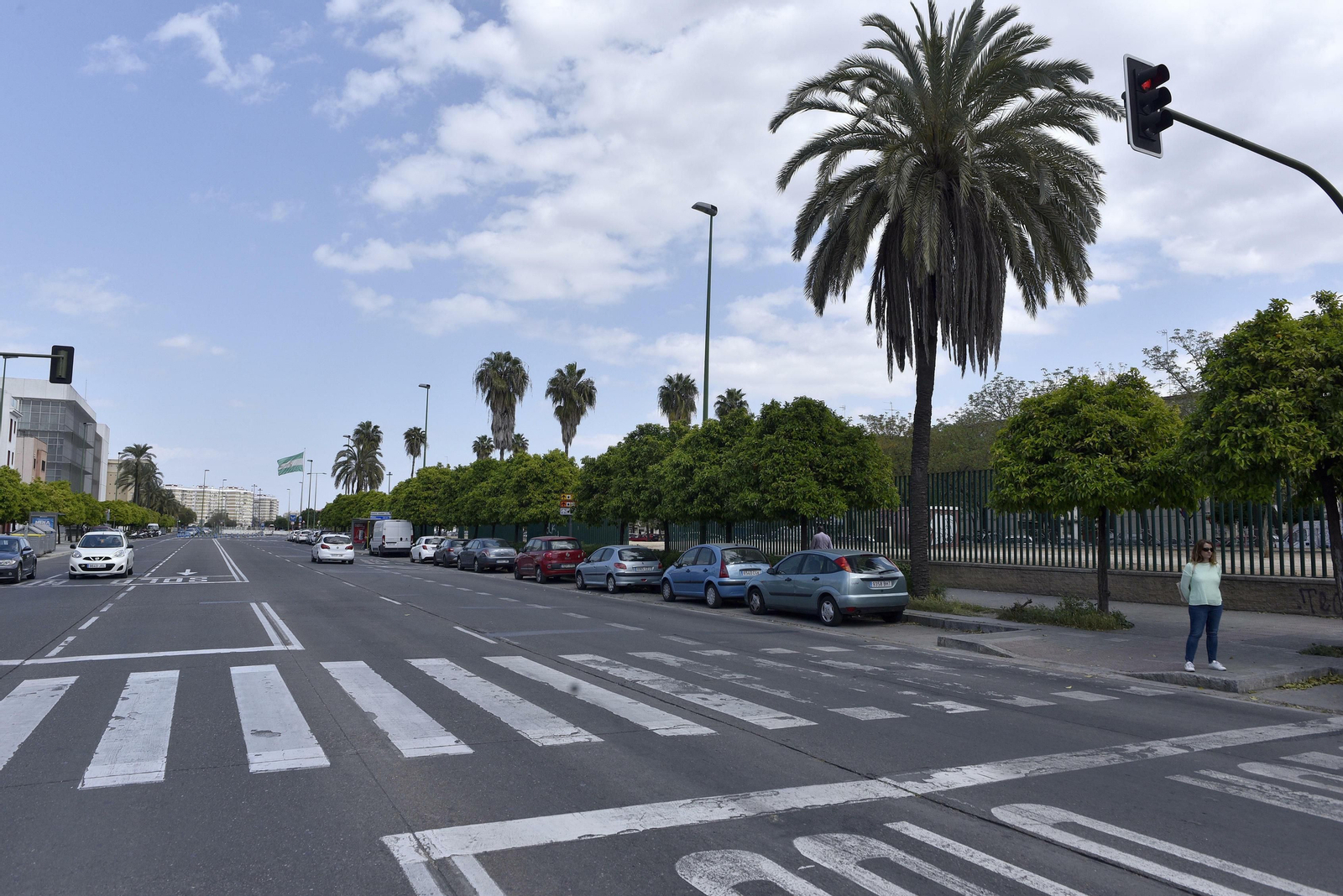 Ronda del Tamarguillo donde se localizó a la joven desaparecida.