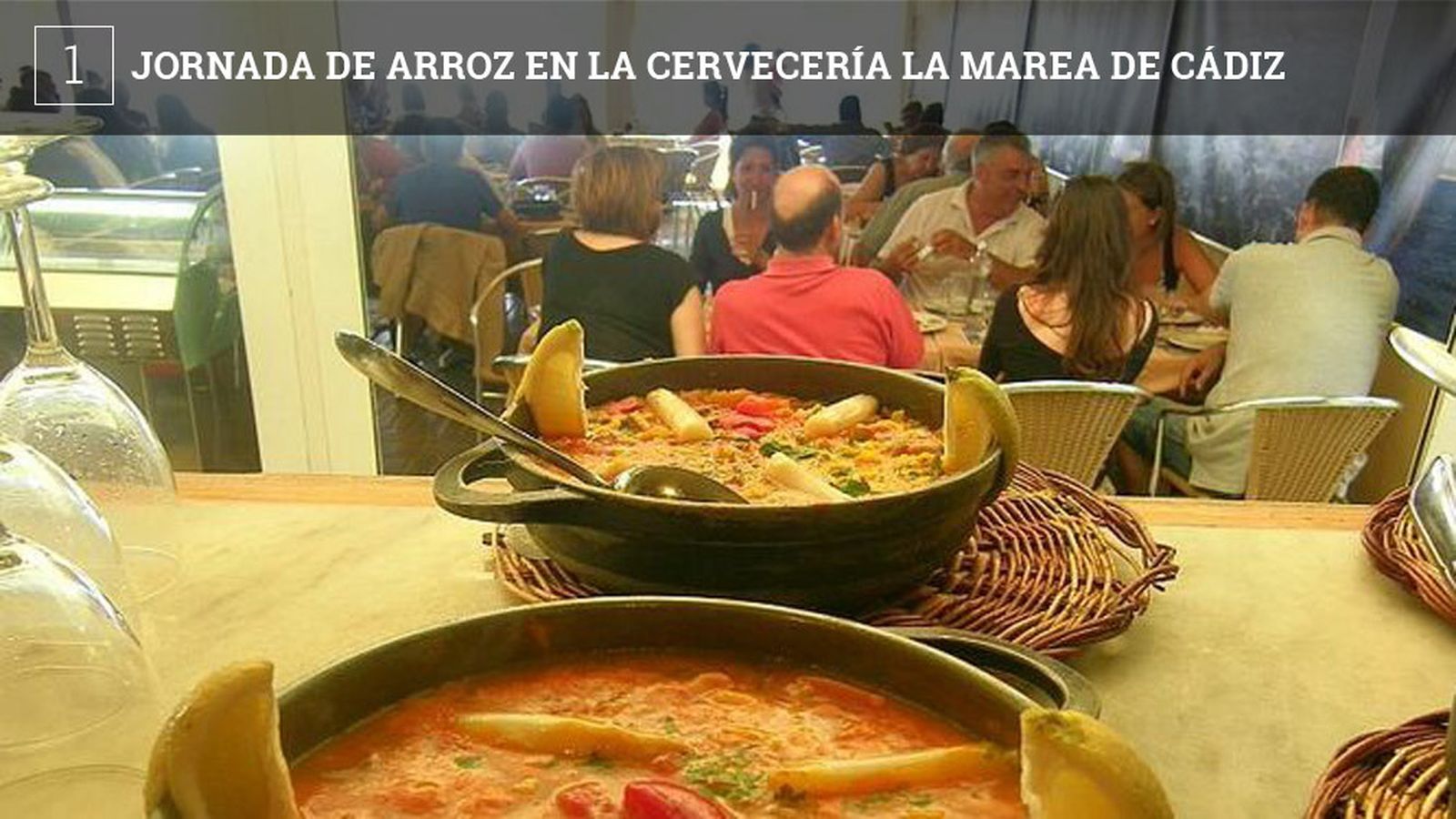 La cervecería La Marea, situada en el paseo marítimo,  celebra sus jornadas gastronómicas dedicadas al arroz en las que tendrá en carta un total de 16 especialidades. La temporada de arroces, una de las especialidades de este establecimiento se prolongarán hasta que comiencen las jornadas del atún rojo de almadraba en el próximo mes de mayo. Además de sus propuestas tradicionales como su arroz del señorito o el de gambas y almejas en salsa verde, el establecimiento propone propuestas bastante originales y además varias formas de guisar el arroz tanto meloso, como al horno o en caldero. Entre las propuestas más llamativas un arroz con pulpitos y alubias verdinas u otro con plancton y chocos, además de un tercero con ortiguillas y almejas.