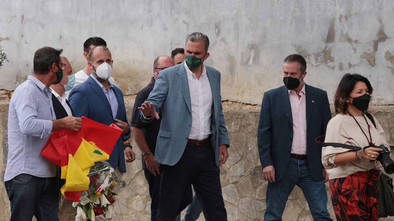 Ortega Smith asiste al homenaje de Vox al guardia civil Agustín Cárdenas en Jerez
