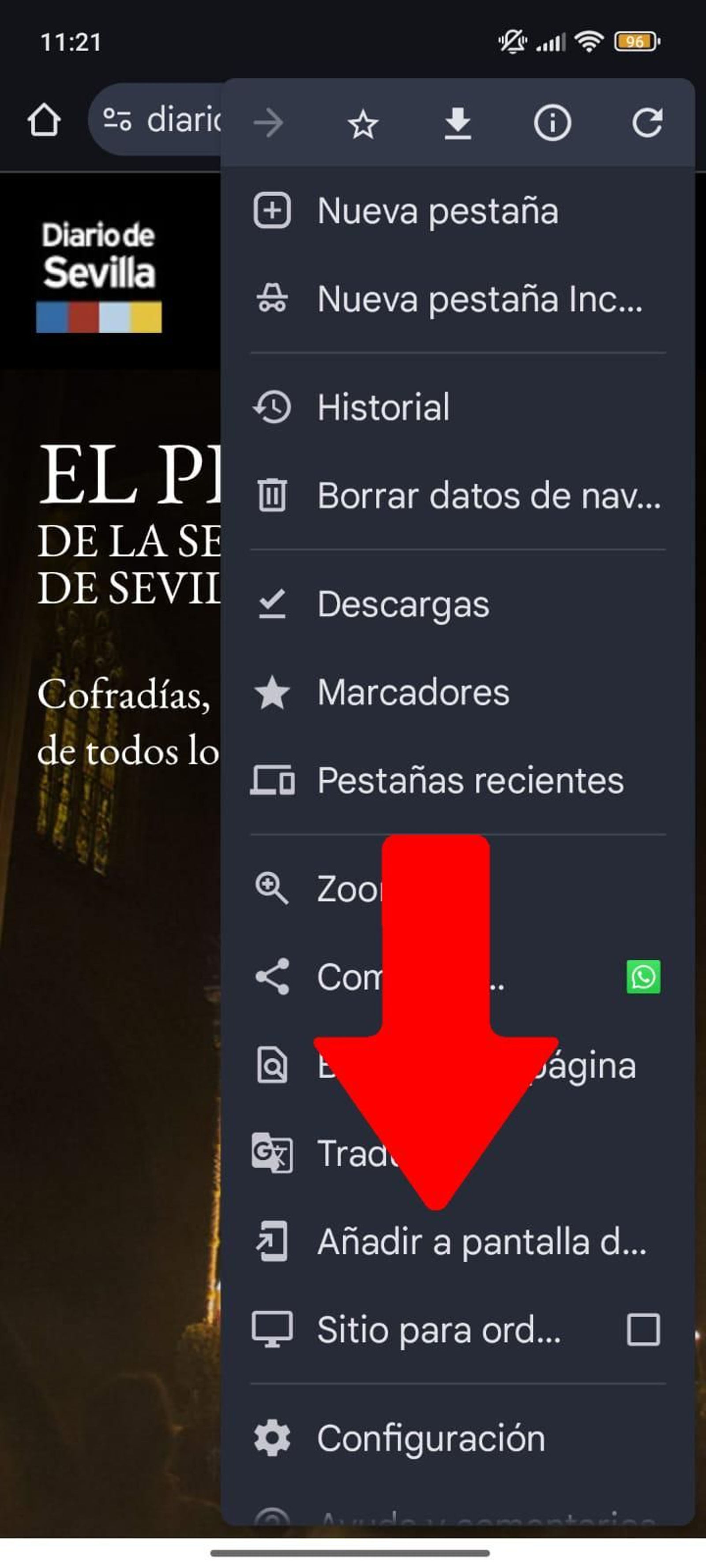 Añadir a pantalla de inicio
