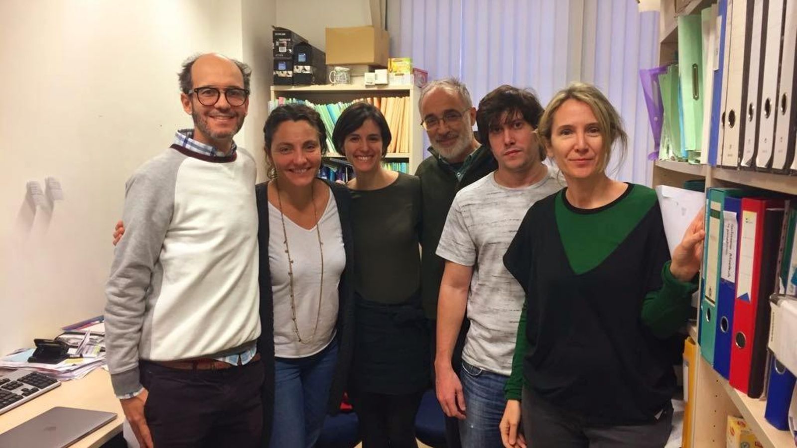 El equipo investigador: Christian Stephan-Otto (SJD), Thais Agut (SJD), Nuria Carreras (SJD), Alfredo Garcia-Alix (SJD), Cristian Núñez (IIB Sant Pau) y Gemma Arca (Hospital Clínic)