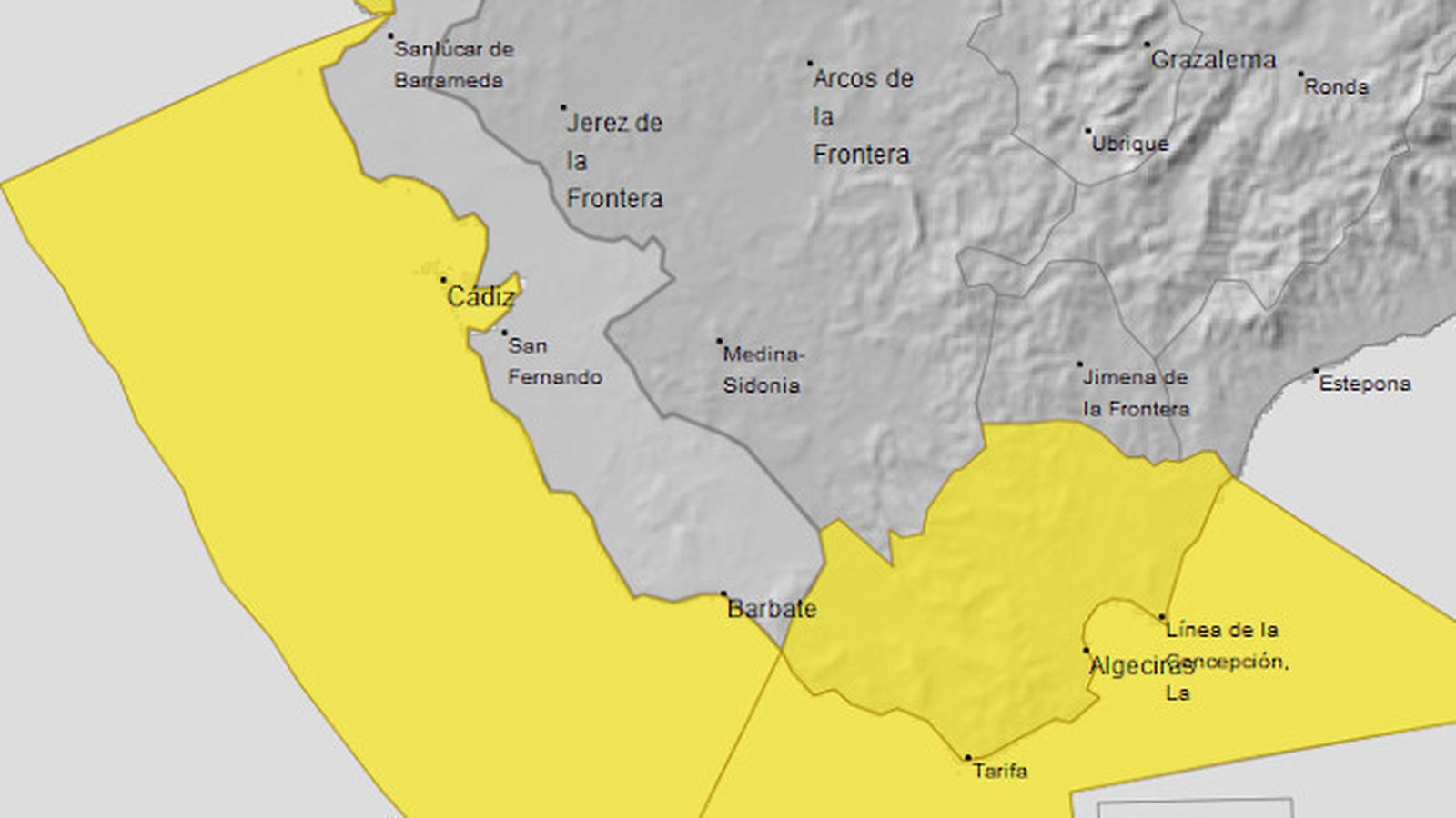 Situación de los avisos activos en la provincia.