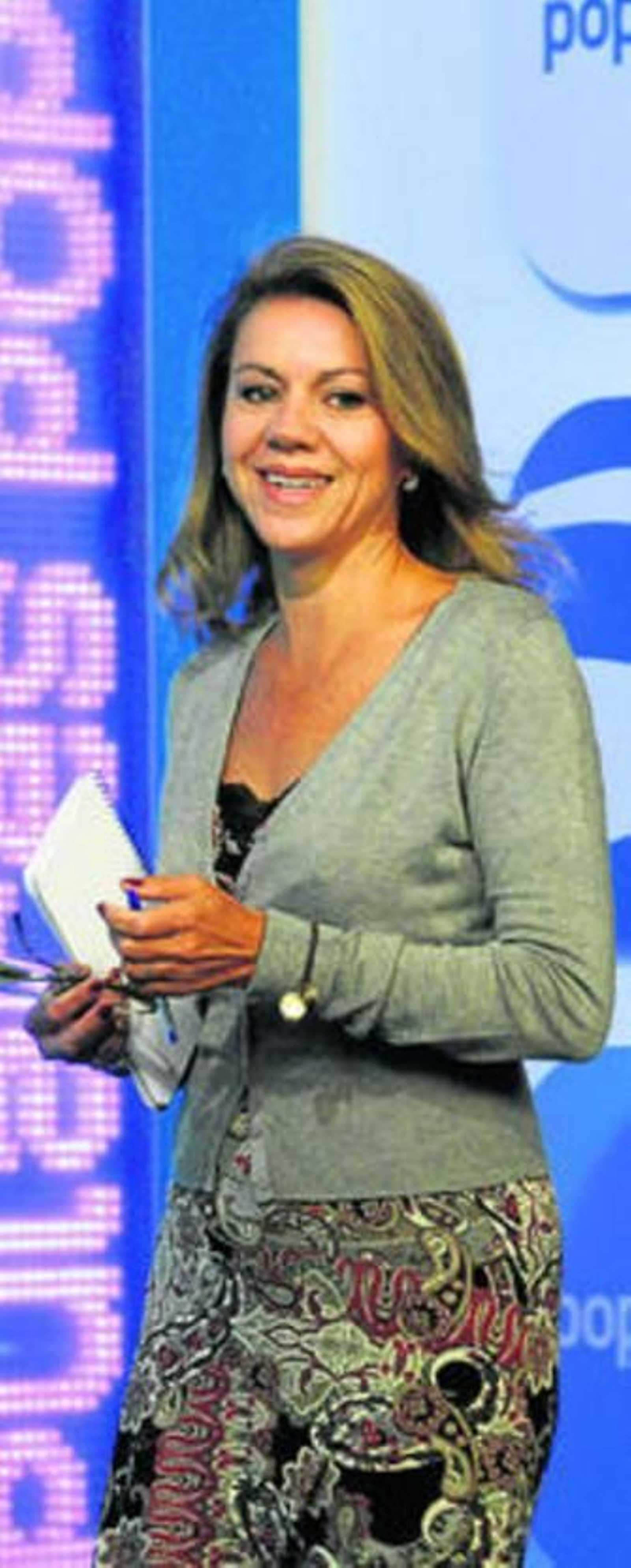 María Dolores de Cospedal, ayer en la sede nacional del PP.