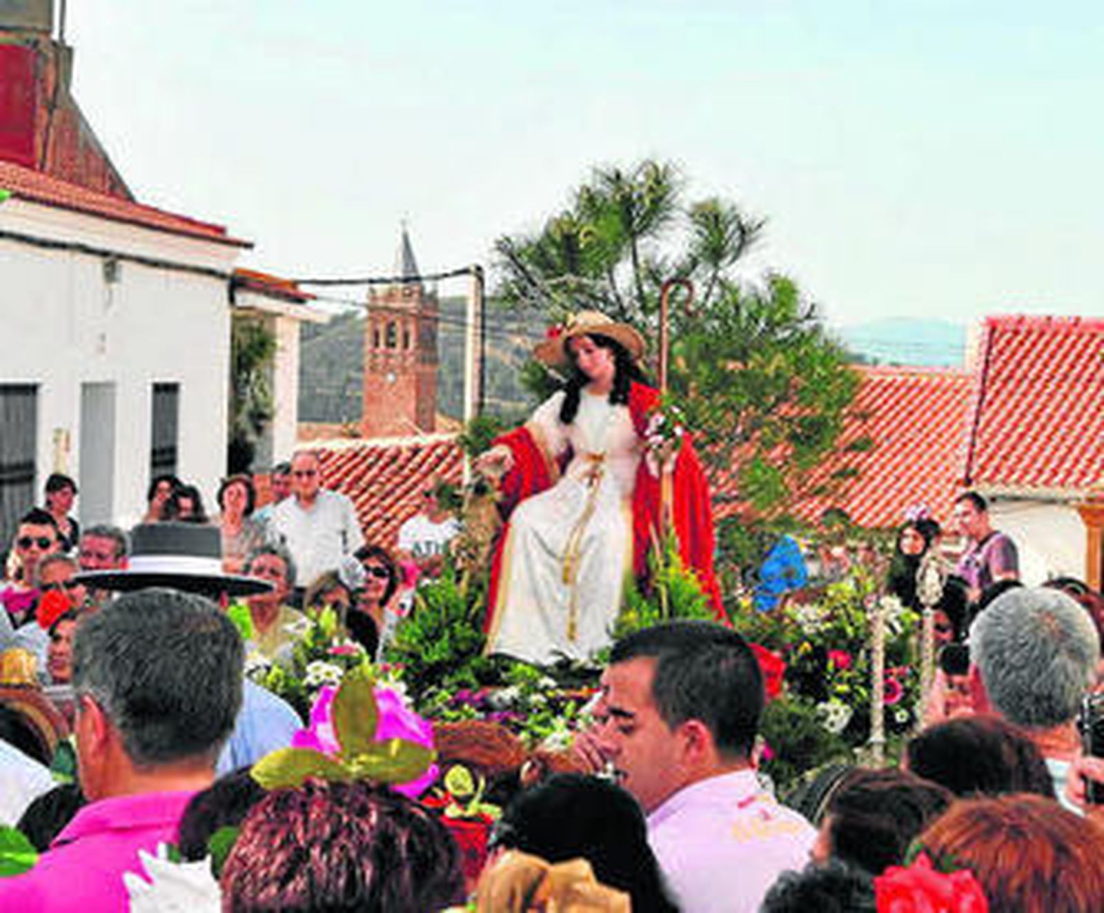 La imagen de la Divina Pastora, durante la romería.