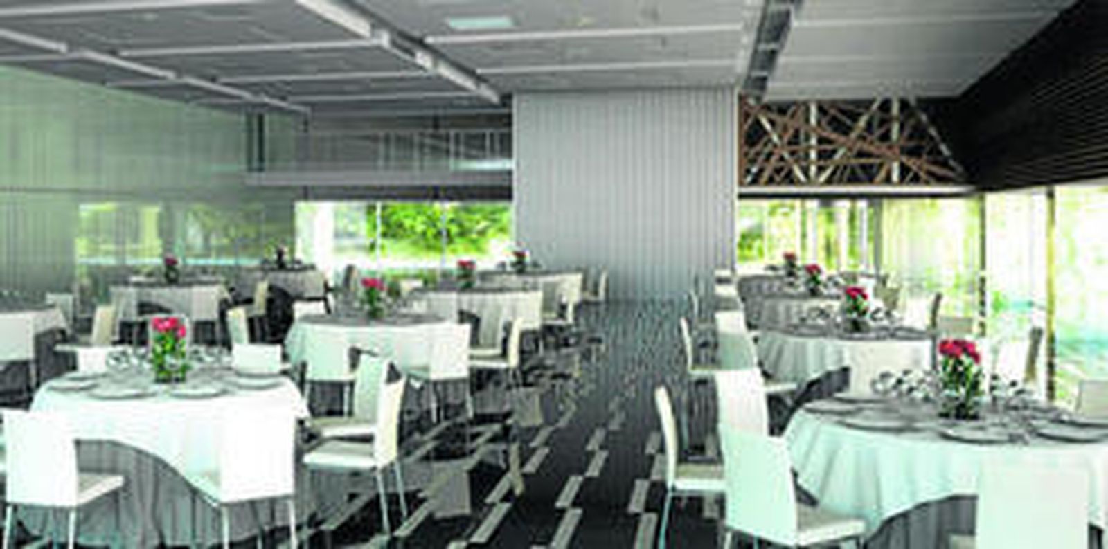 El salón de banquete del nuevo Parador Atlántico.