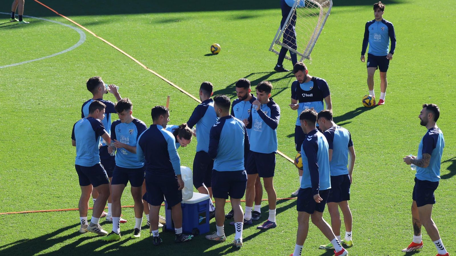 Entrenamiento del Málaga CF en La Rosaleda