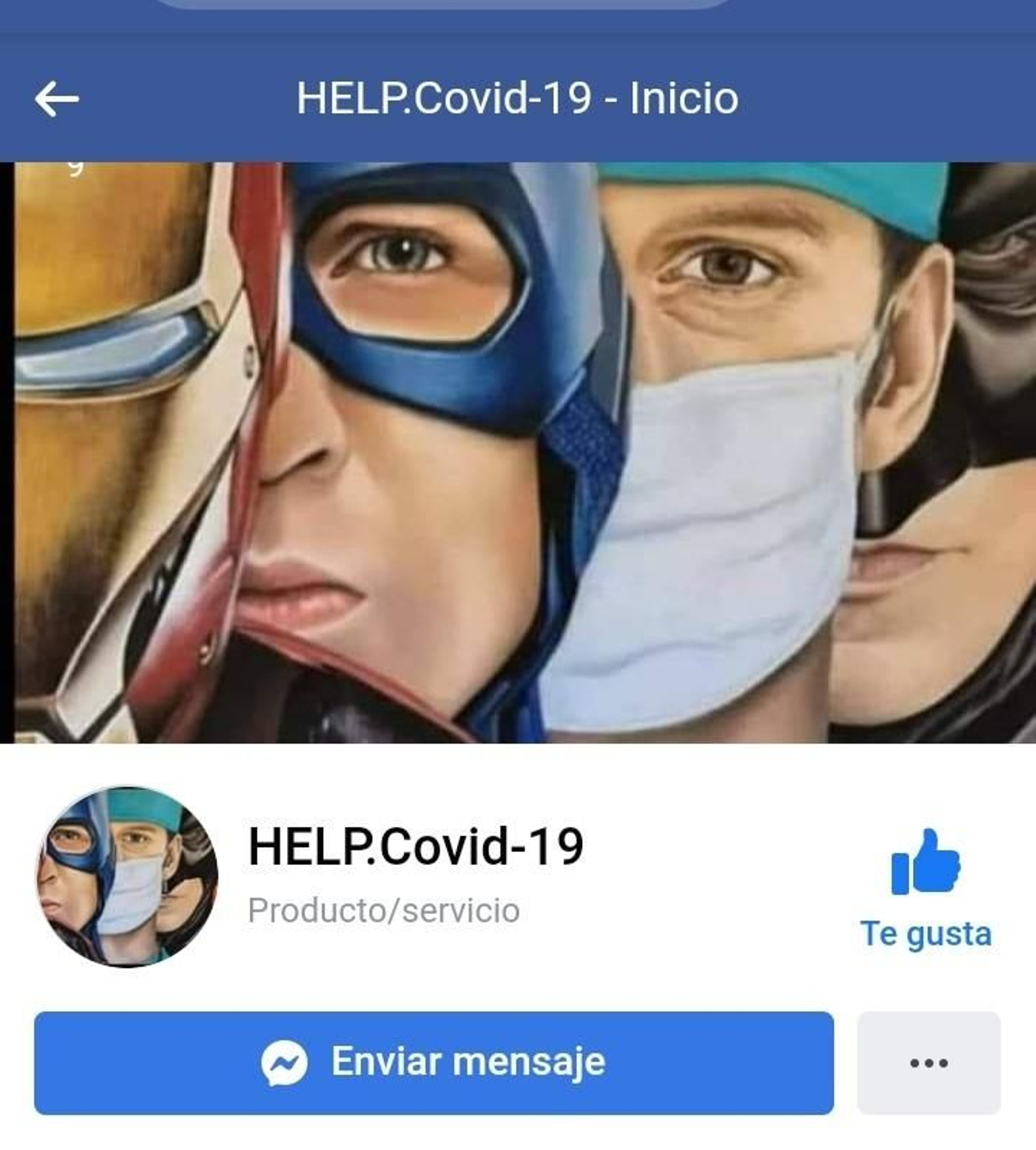 Imagen de portada de Help.Covid-19 en Facebook. También están presentes en Istagram Imagen de portada de Help.Covid-19 en Facebook. También están presentes en Istagram