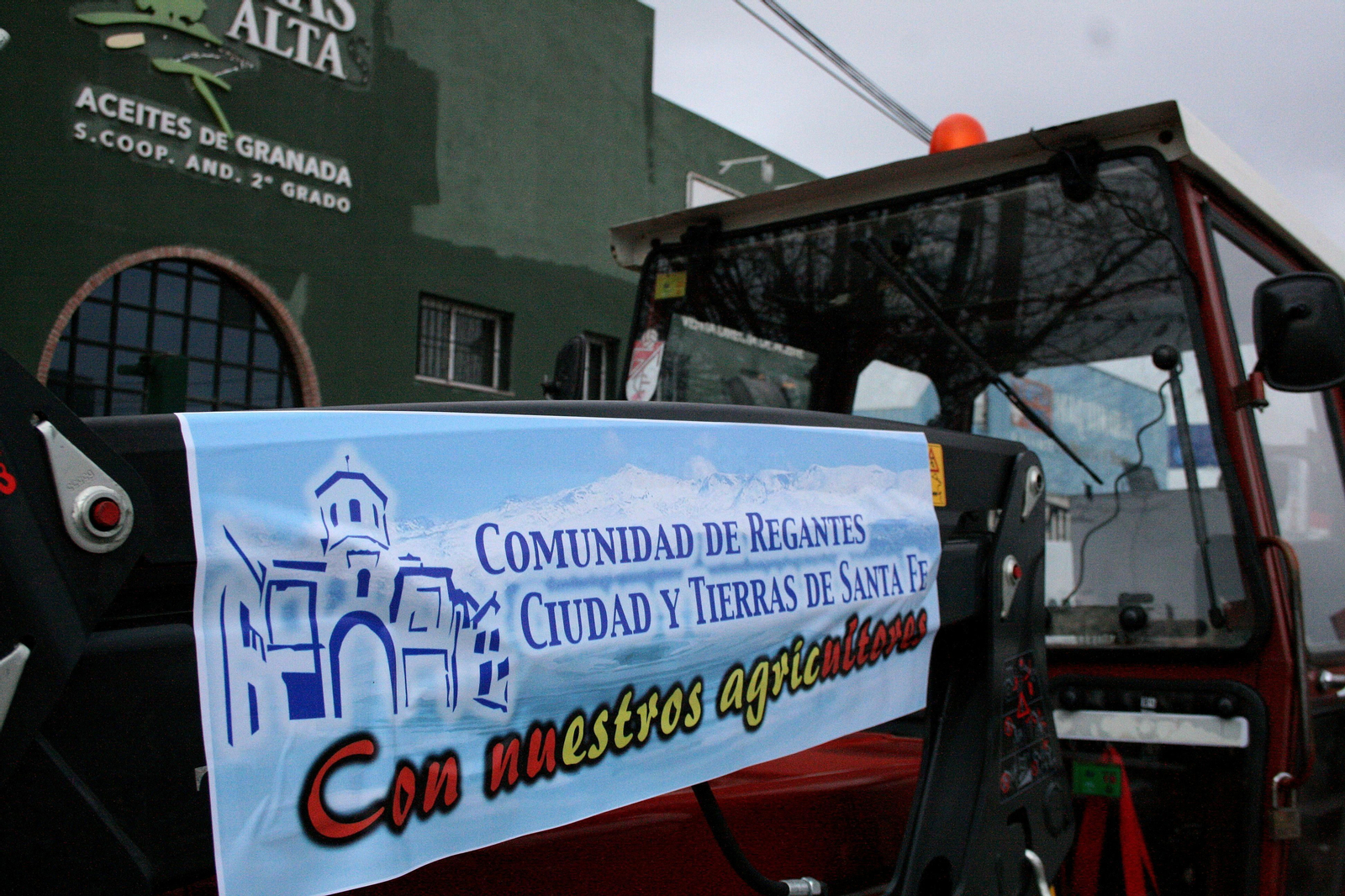 La manifestación del campo en Granada, desde dentro de un tractor