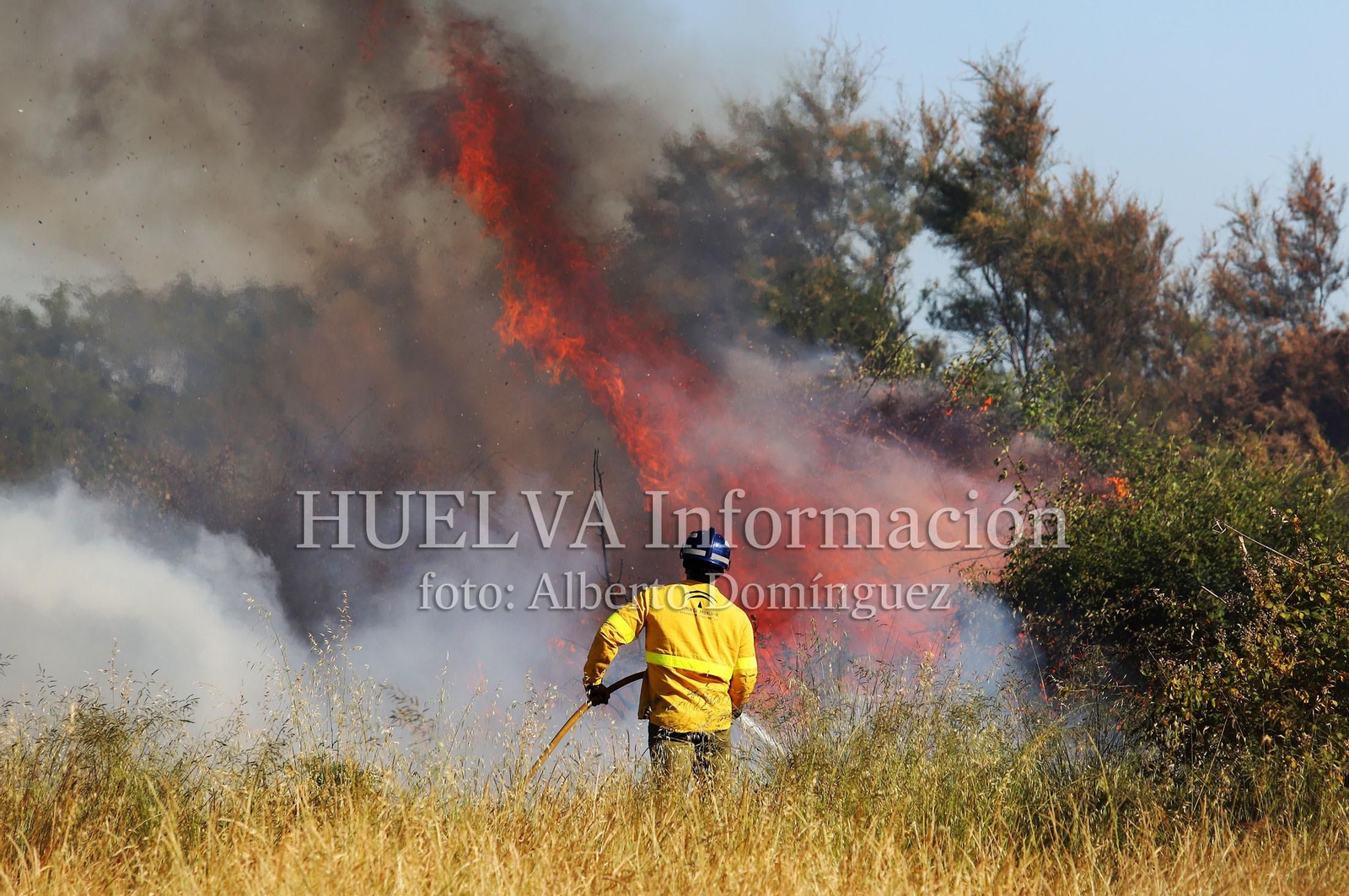 Imágenes del incendio en Doñana