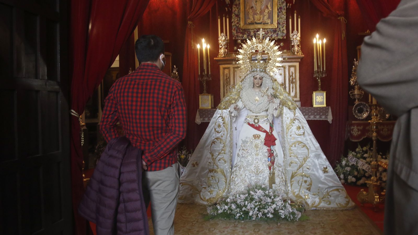 La Virgen de la Paz, durante el acto de veneración de 2021.