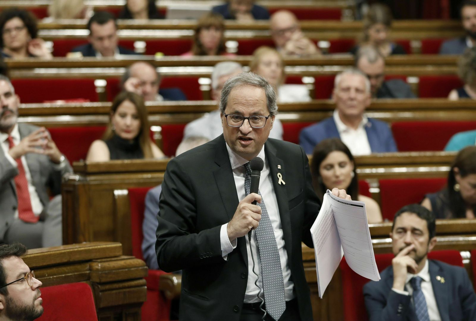 Quim Torra, en el Parlamento catalán.