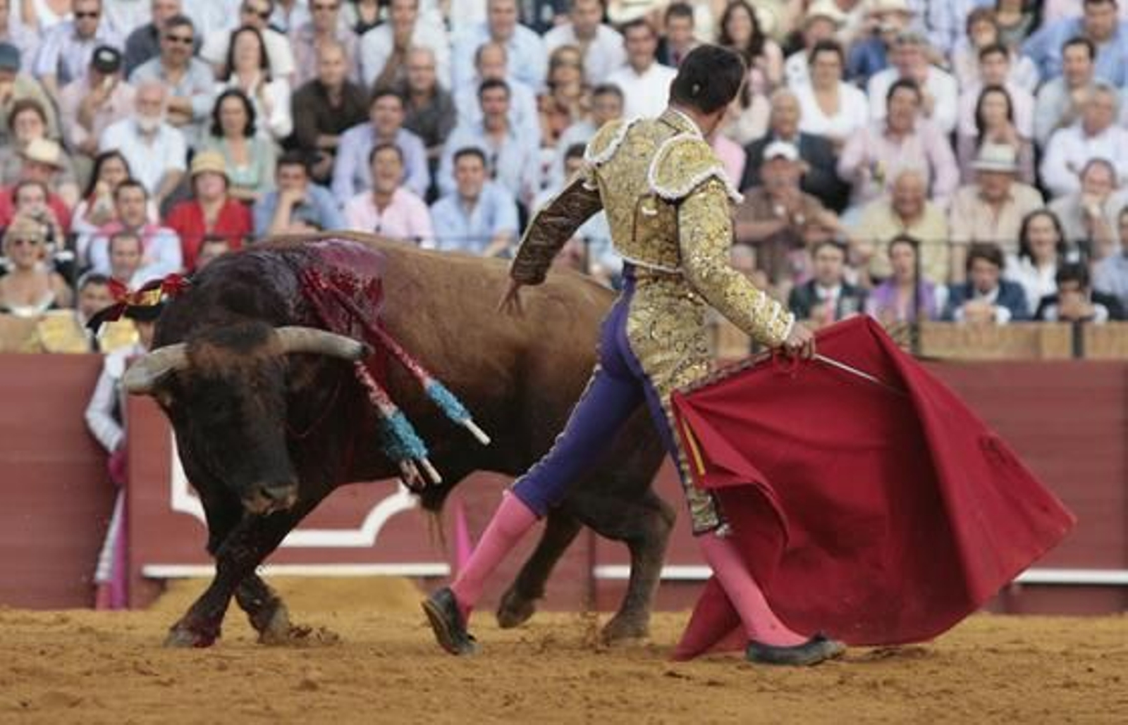 Manzanares con el quinto de la tarde en la treceava del abono de La Maestranza.

Foto: Juan Carlos Muñoz