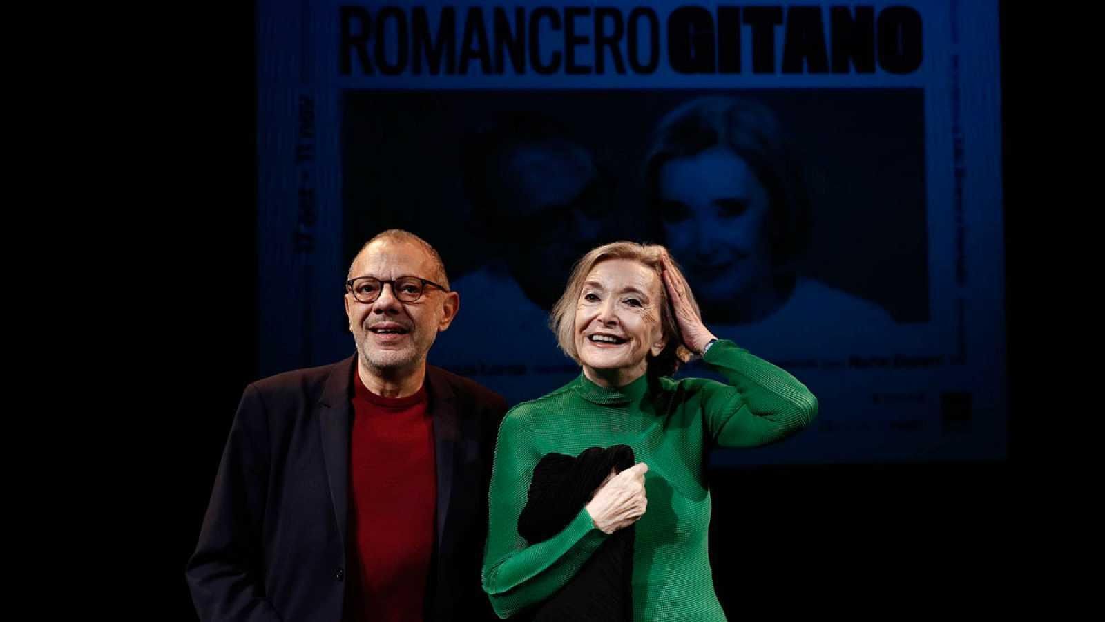 Lluís Pasqual y Núria Espert, en la presentación del 'Romancero gitano' en el Teatro de la Abadía de Madrid.
