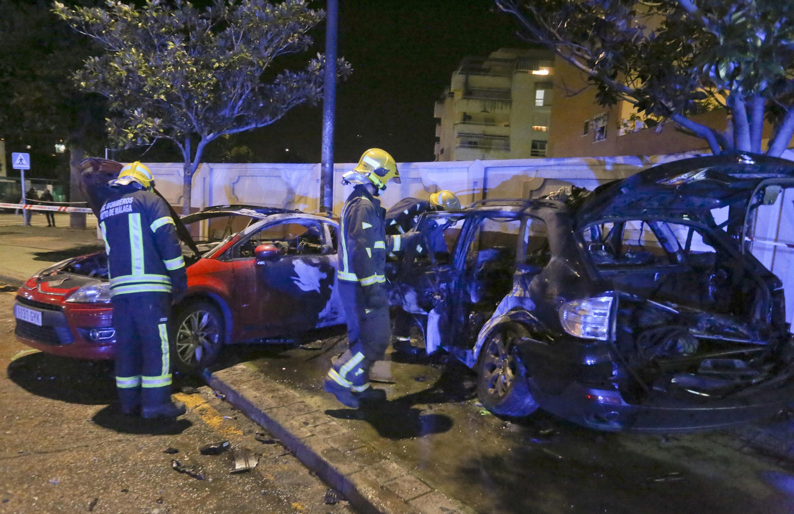 Vehículos implicados en un accidente de tráfico en Málaga el pasado febrero.