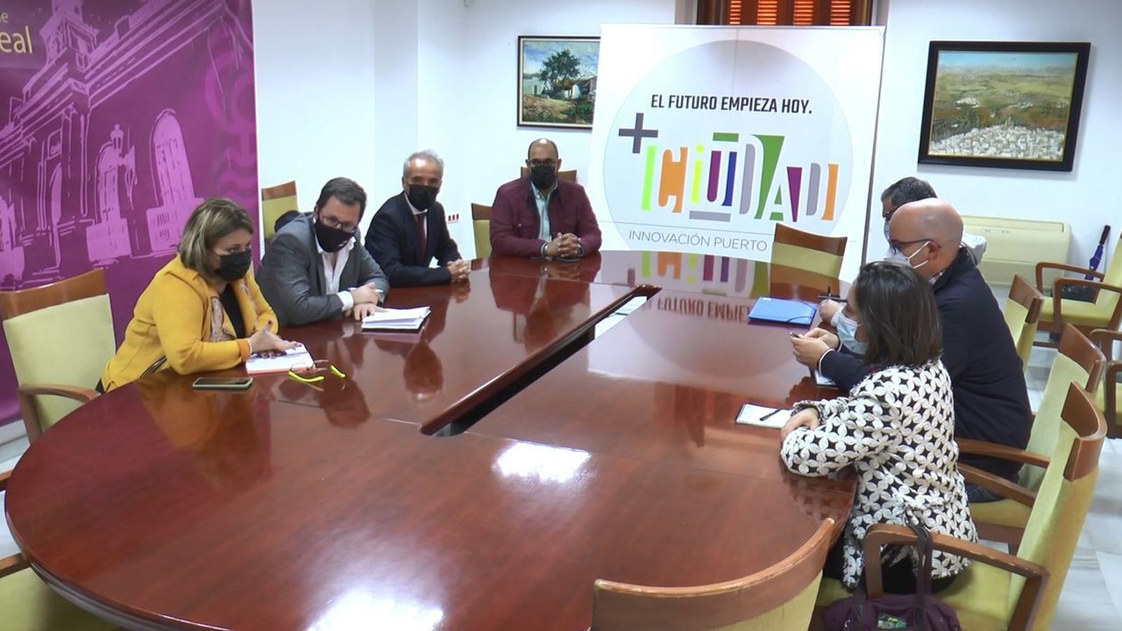 Encuentro entre el secretario de Industria, la alcaldesa de Puerto Real y el comité de Navantia