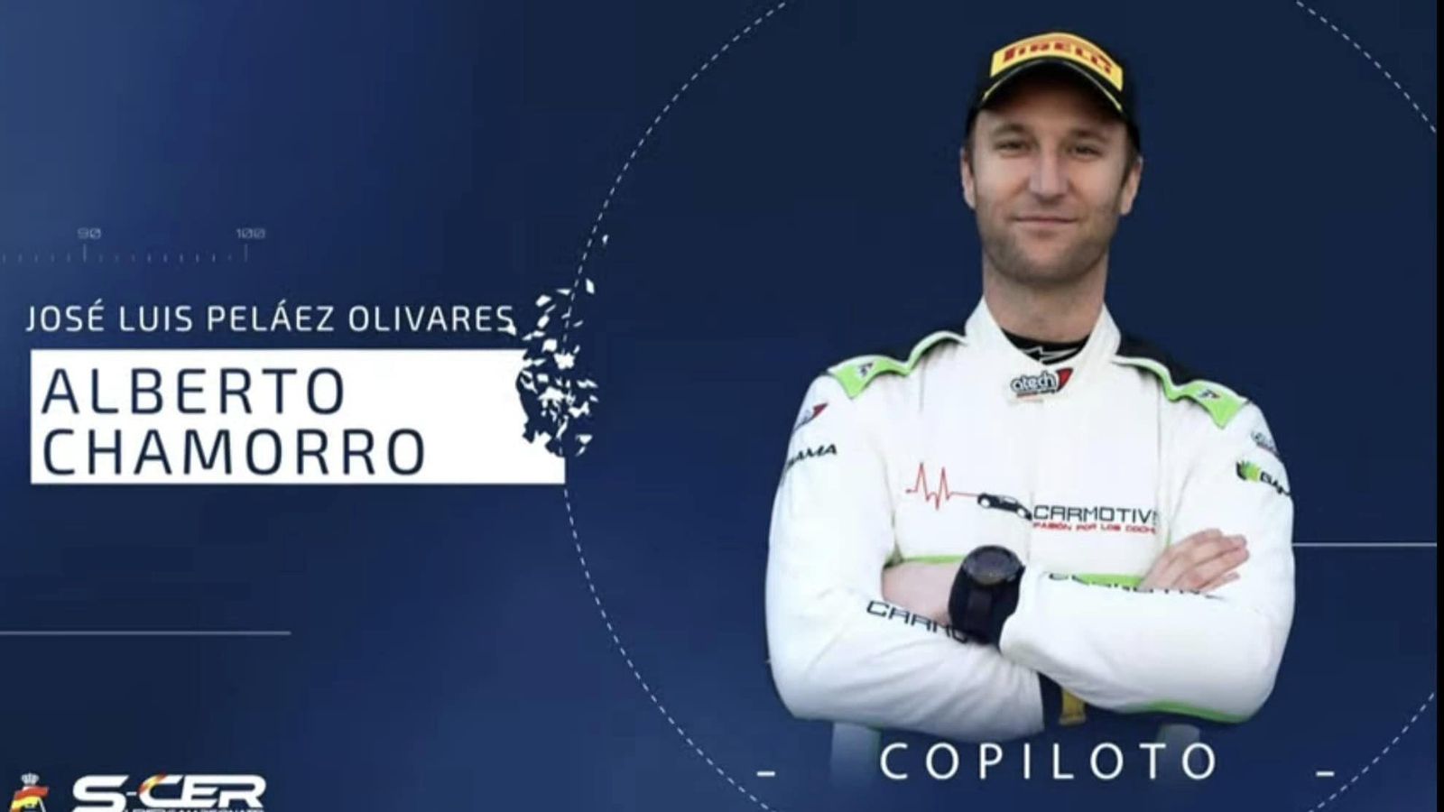 El copiloto linarense Alberto Chamorro.