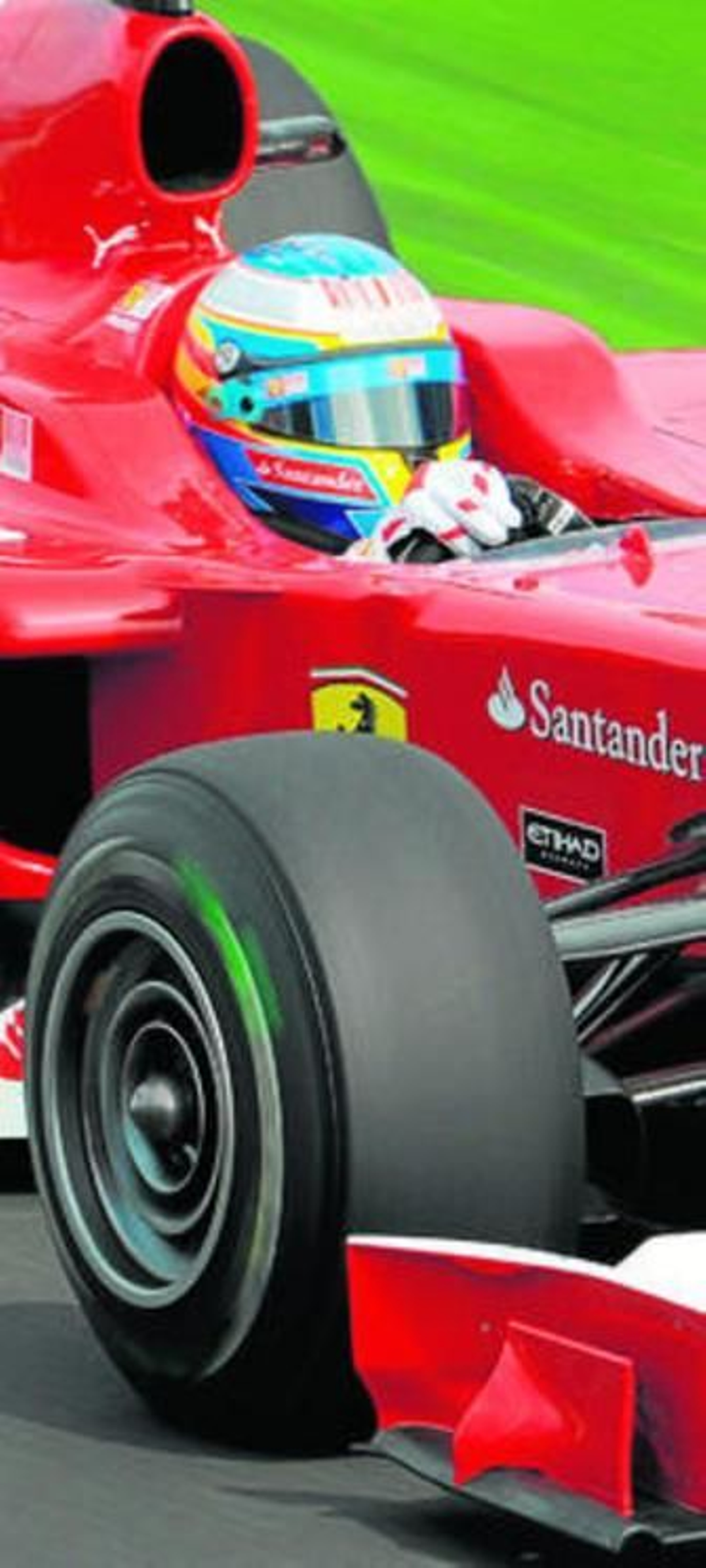 El Ferrari de Alonso, en la primera sesión en Melbourne.