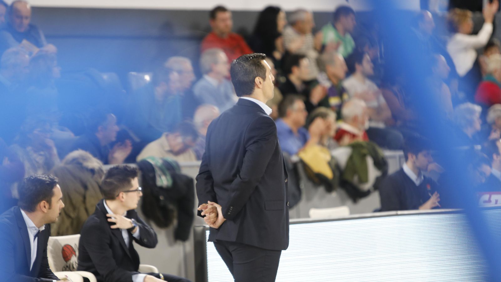 Pin, intranquilo durante el partido del pasado viernes en Palencia