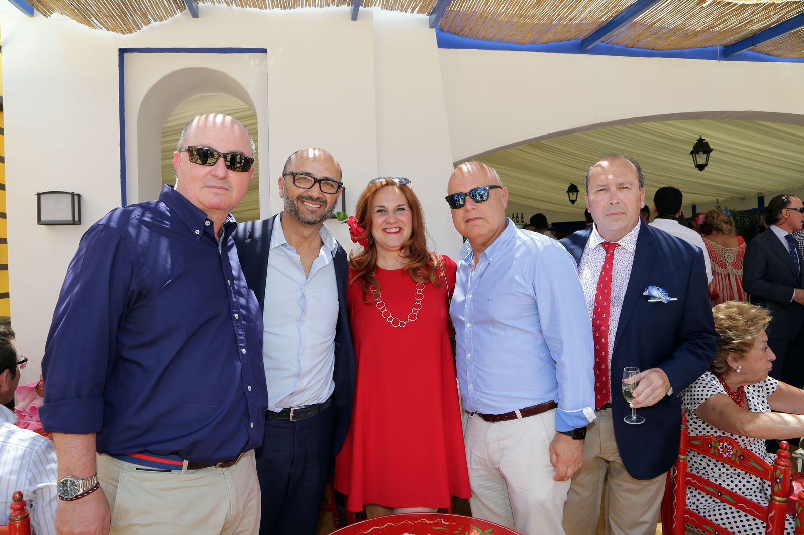 Nicolás Marín, Benjamín Ruiz, Teresa Domínguez, Carlos Lupiánez, de Beiman y Mapfre, con Benjamín Sánchez, director comercial de Diario de Jerez