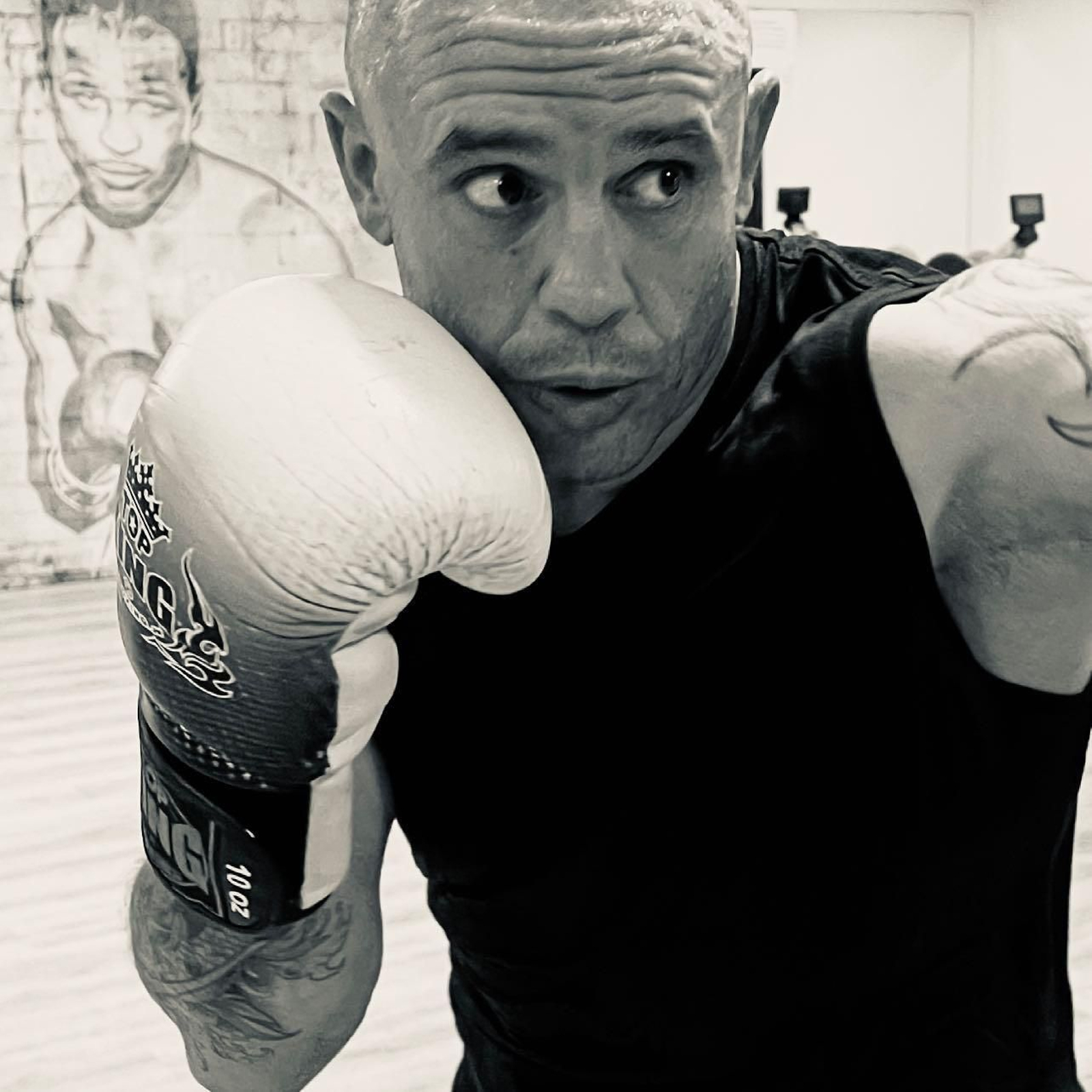 Raúl Buendía, en un entrenamiento de boxeo.