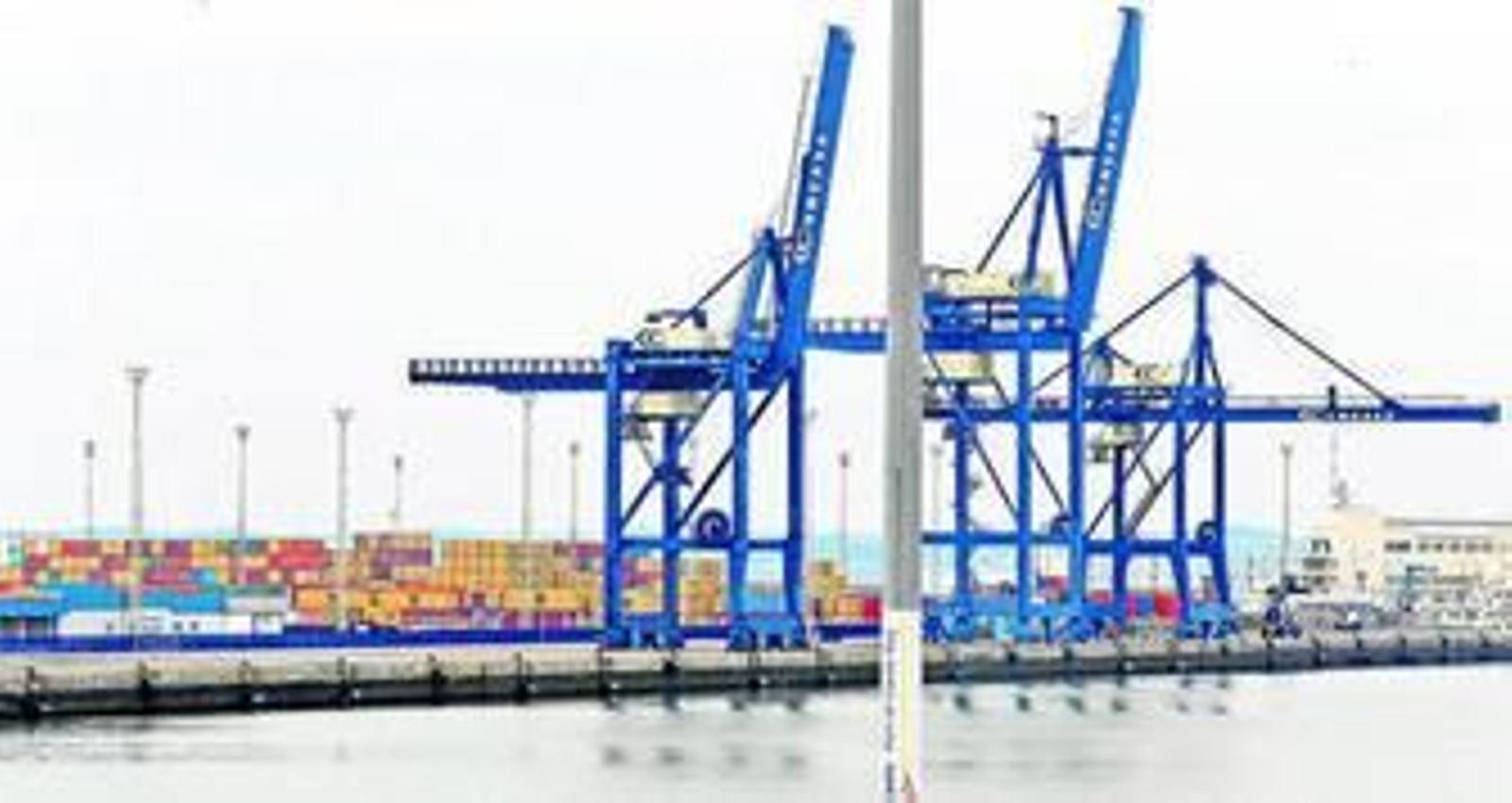 La actual terminal de contenedores de la dársena comercial de Cádiz ofrecía ayer este desolador aspecto.