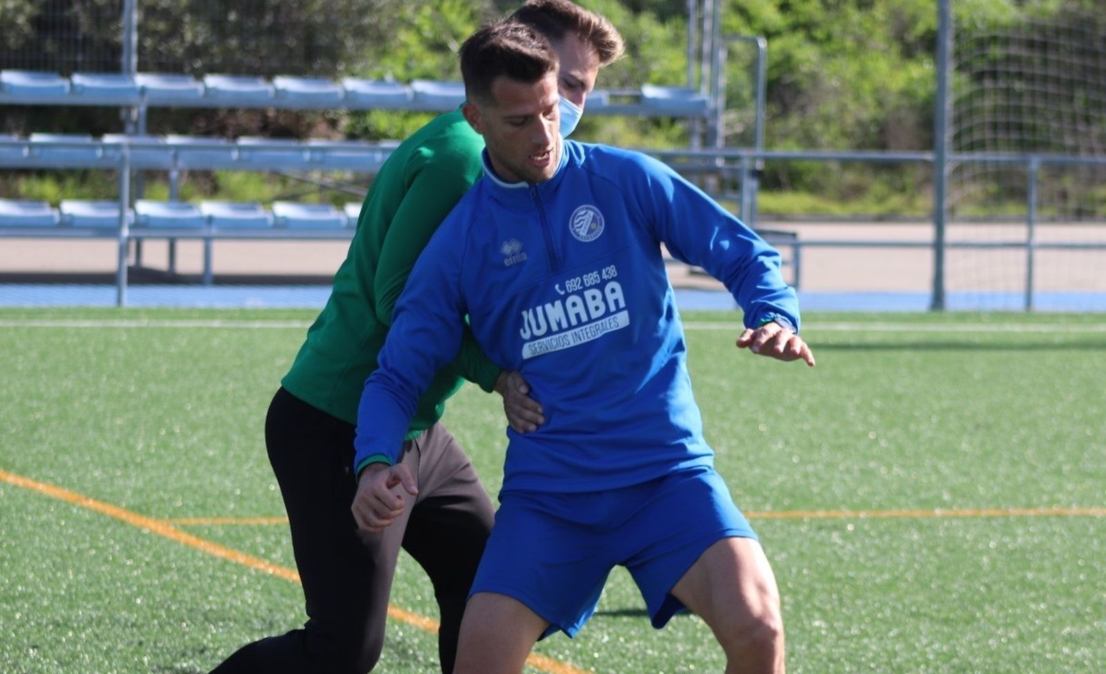 Máyor, en el entrenamiento de este lunes en Picadueñas.