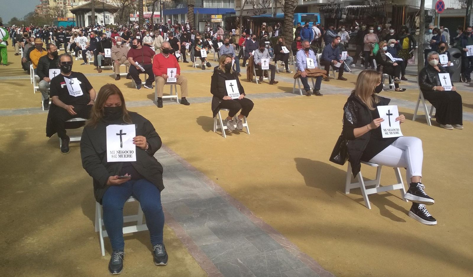 La protesta organizada por Apysan el pasado día 2 en el paseo de La Calzada.
