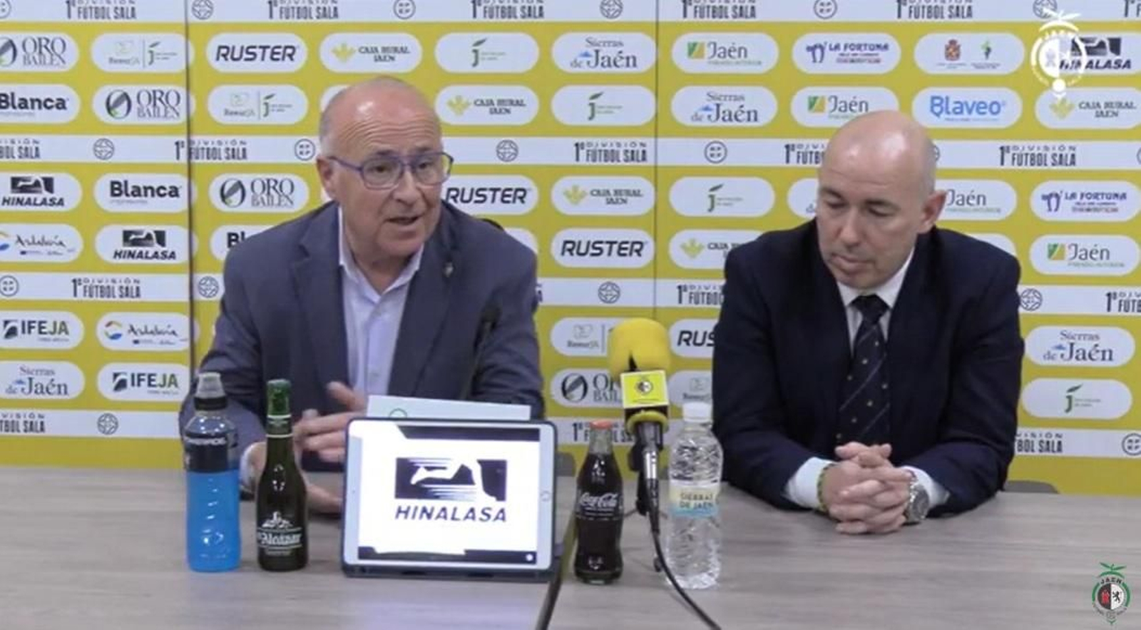 Germán Aguayo, junto a Dani Rodríguez en rueda de prensa tras el partido ante ElPozo Murcia.