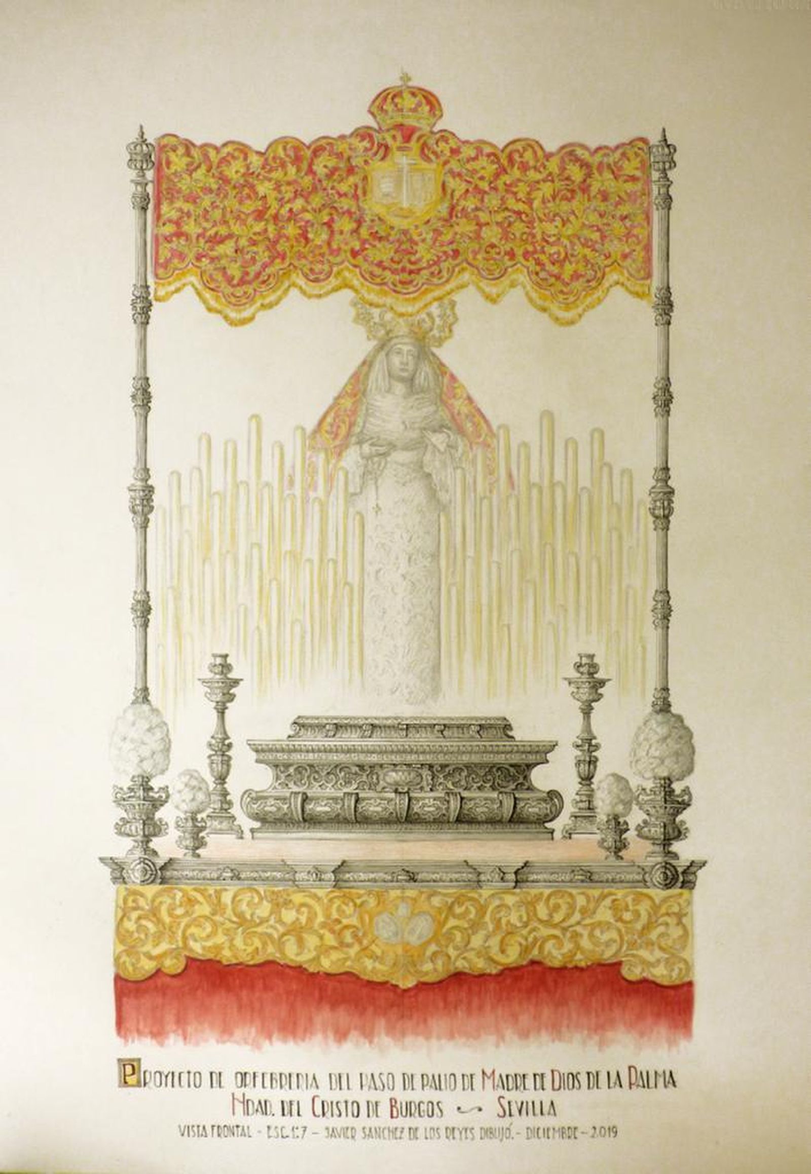 El proyecto de orfebrería para Madre de Dios de la Palma.