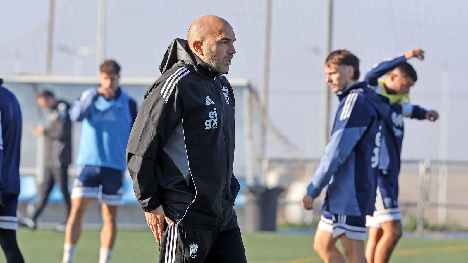 Diego Galiano, en un entrenamiento del Xerez CD en Picadueñas.