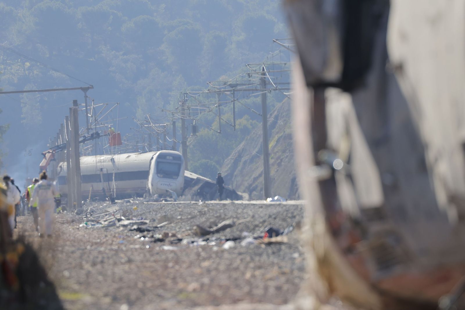 Zona cero del accidente ferroviario de Adamuz