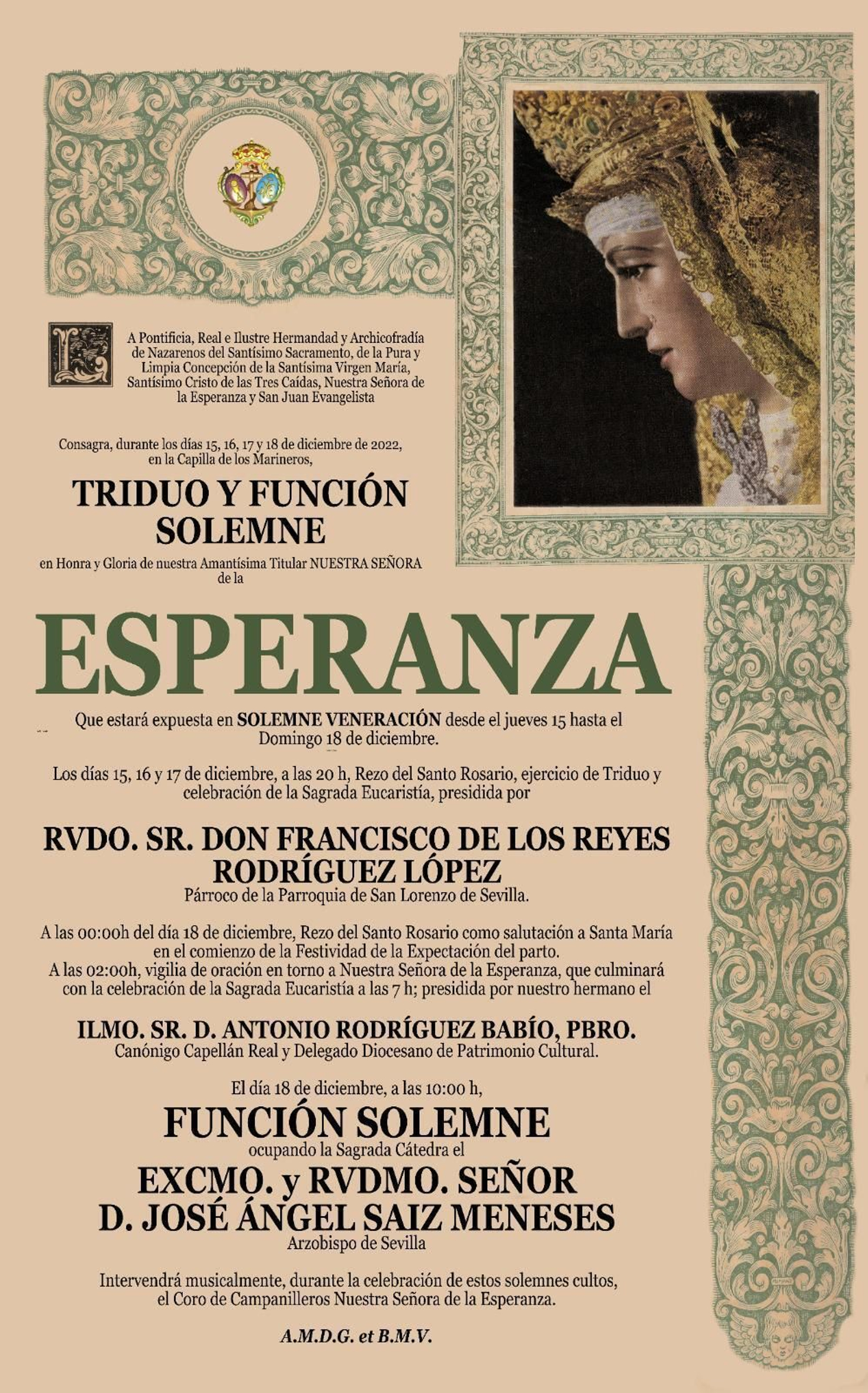 Convocatoria de cultos.