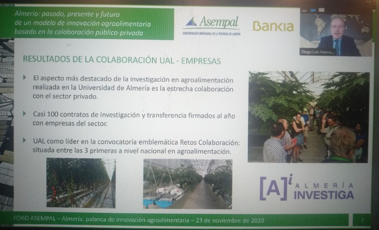Diego Valera en su intervención del Foro Empresarial de Almería organizado por Asempal