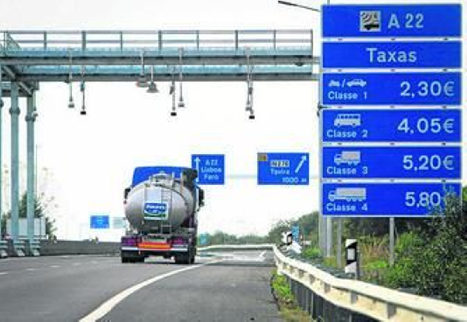 Imagen del sistema de peaje de la A22.